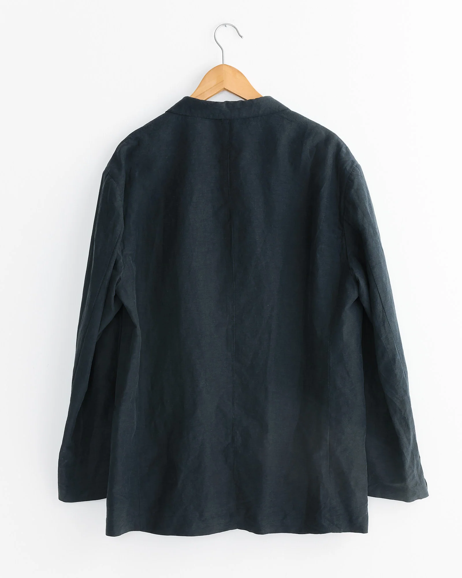 Silk Linen Jacket in Black - Image 3