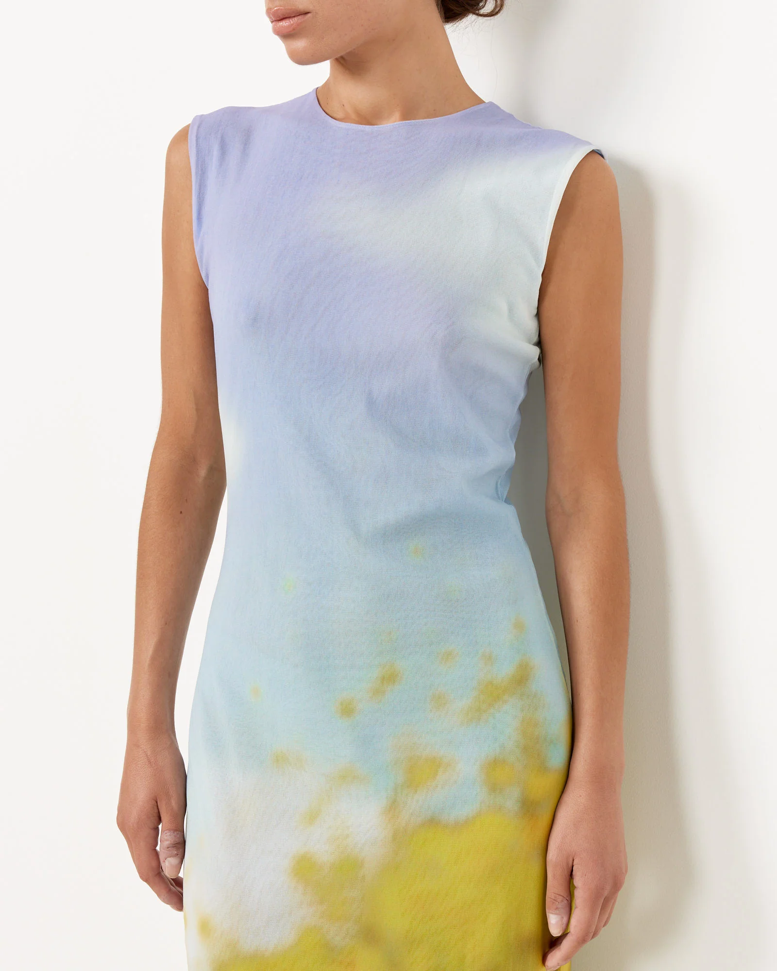 Blurred Maxi Dress in Purple/Yellow - Image 2