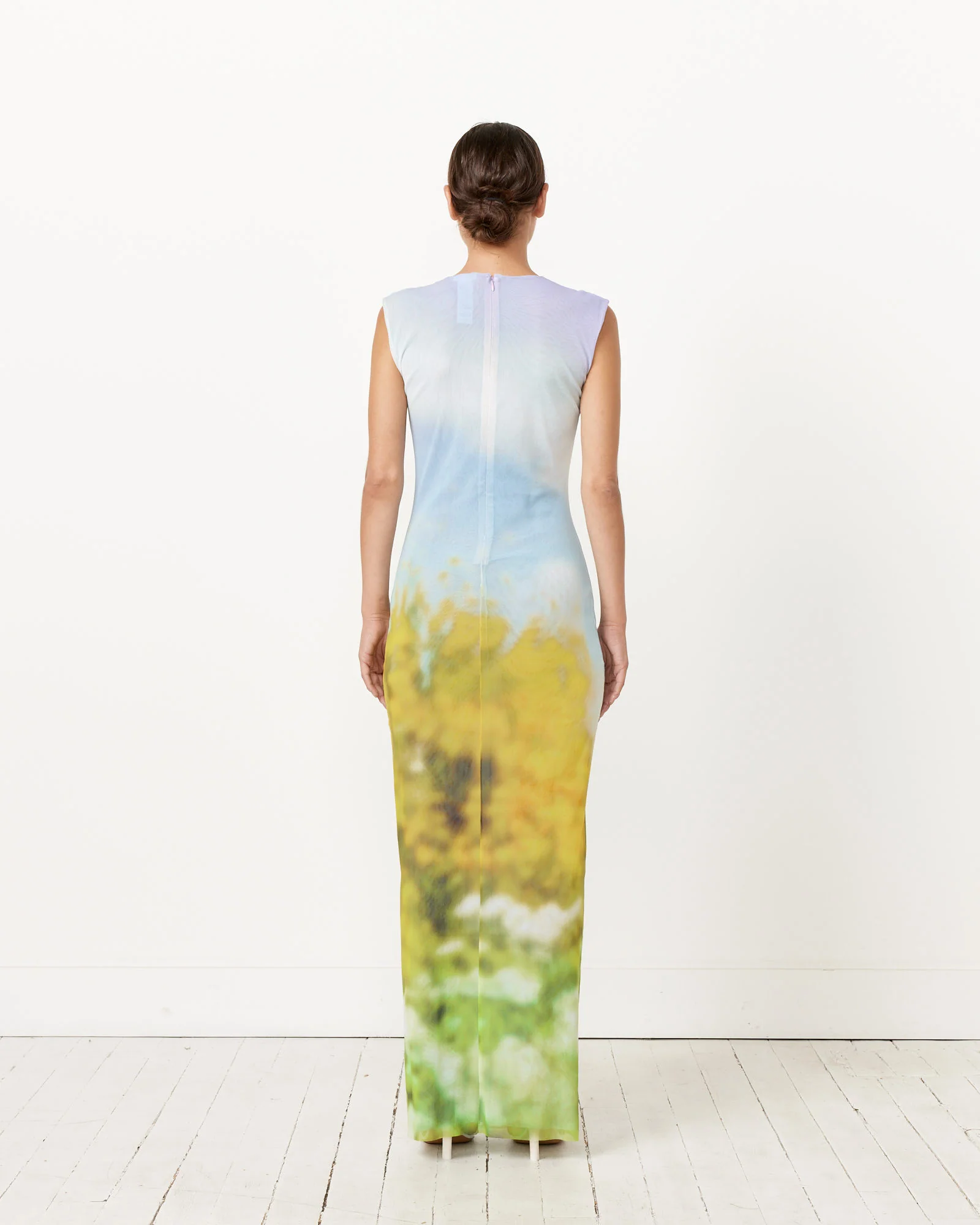 Blurred Maxi Dress in Purple/Yellow - Image 4