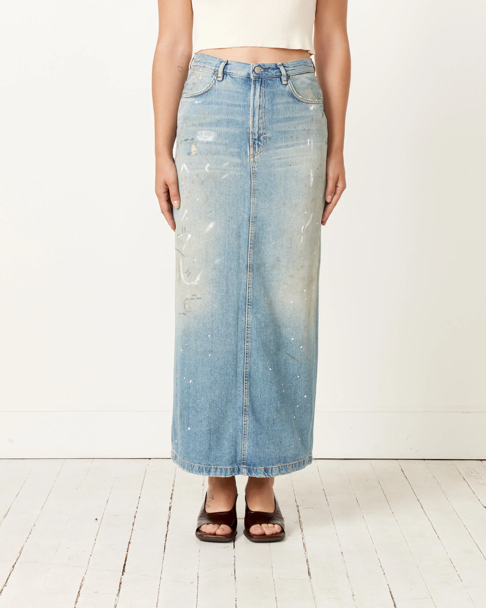 Denim Skirt in Light Blue