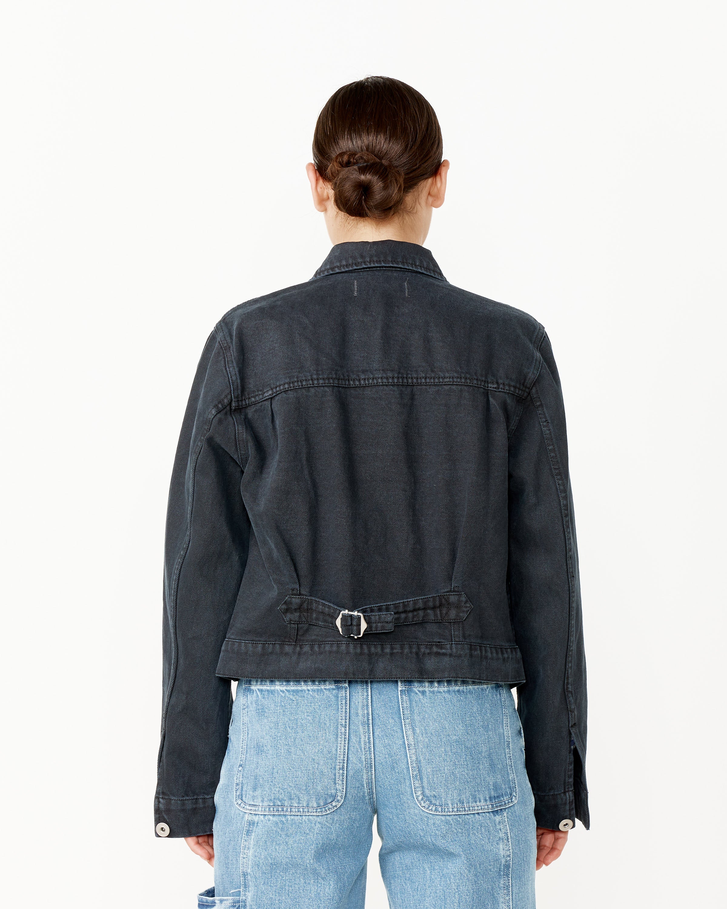 Trucker Jacket in Washed Black - Image 3