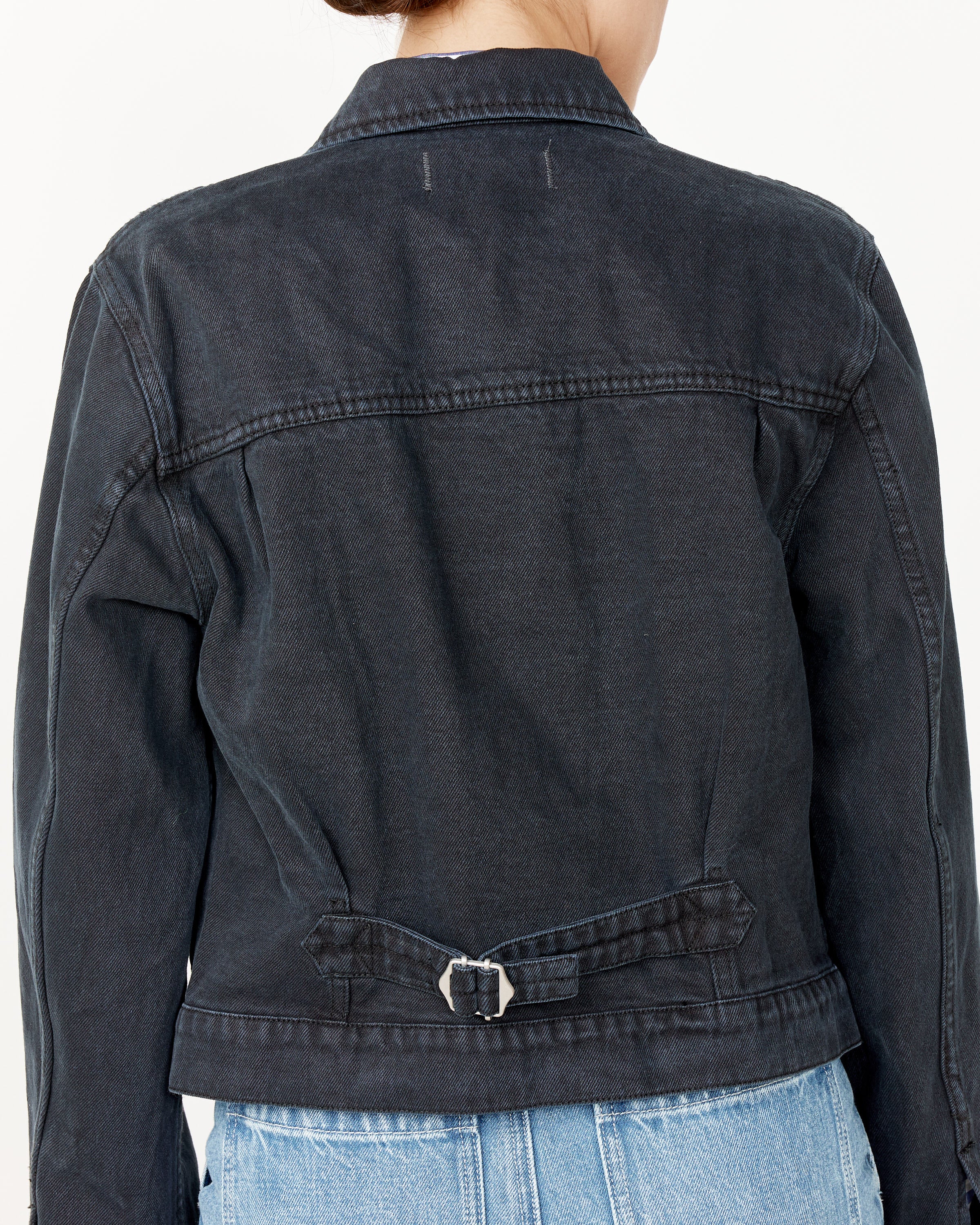 Trucker Jacket in Washed Black - Image 5