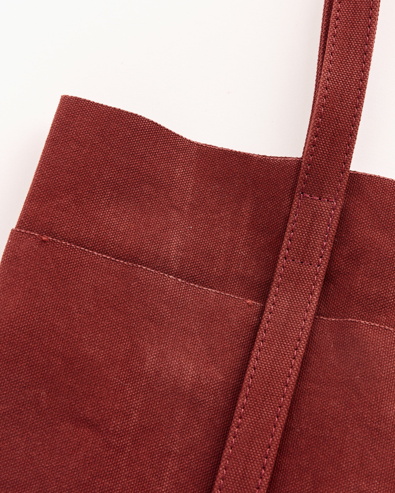 Washed Canvas 6 Pockets Small Tote in Burgundy - Image 2