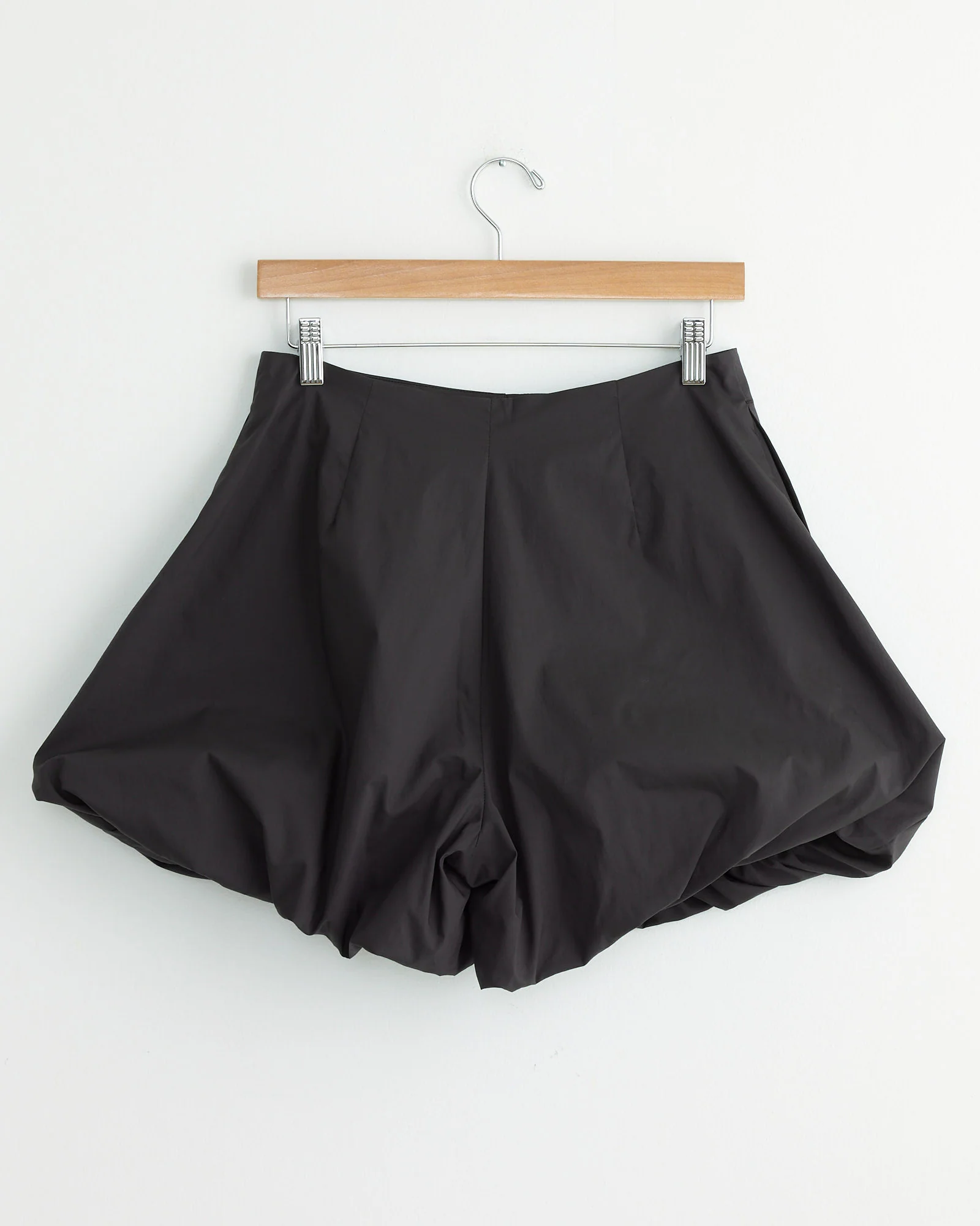 Cotton Volume Shirring Short in Charcoal - Image 3