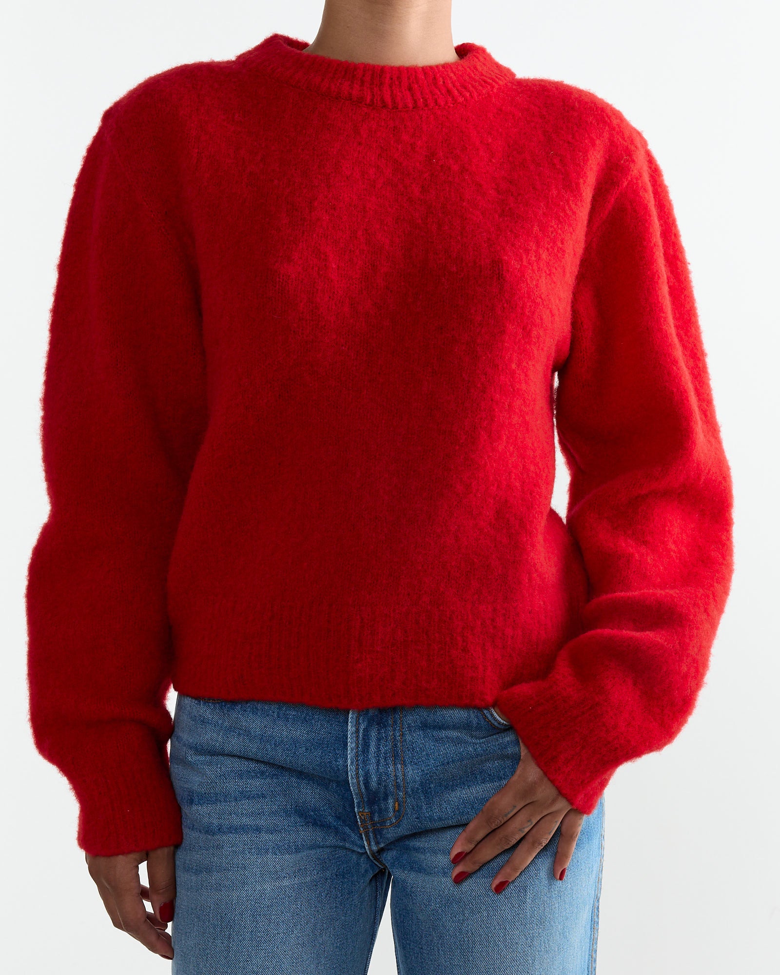 Furry Brushed Knit in Red - Image 4
