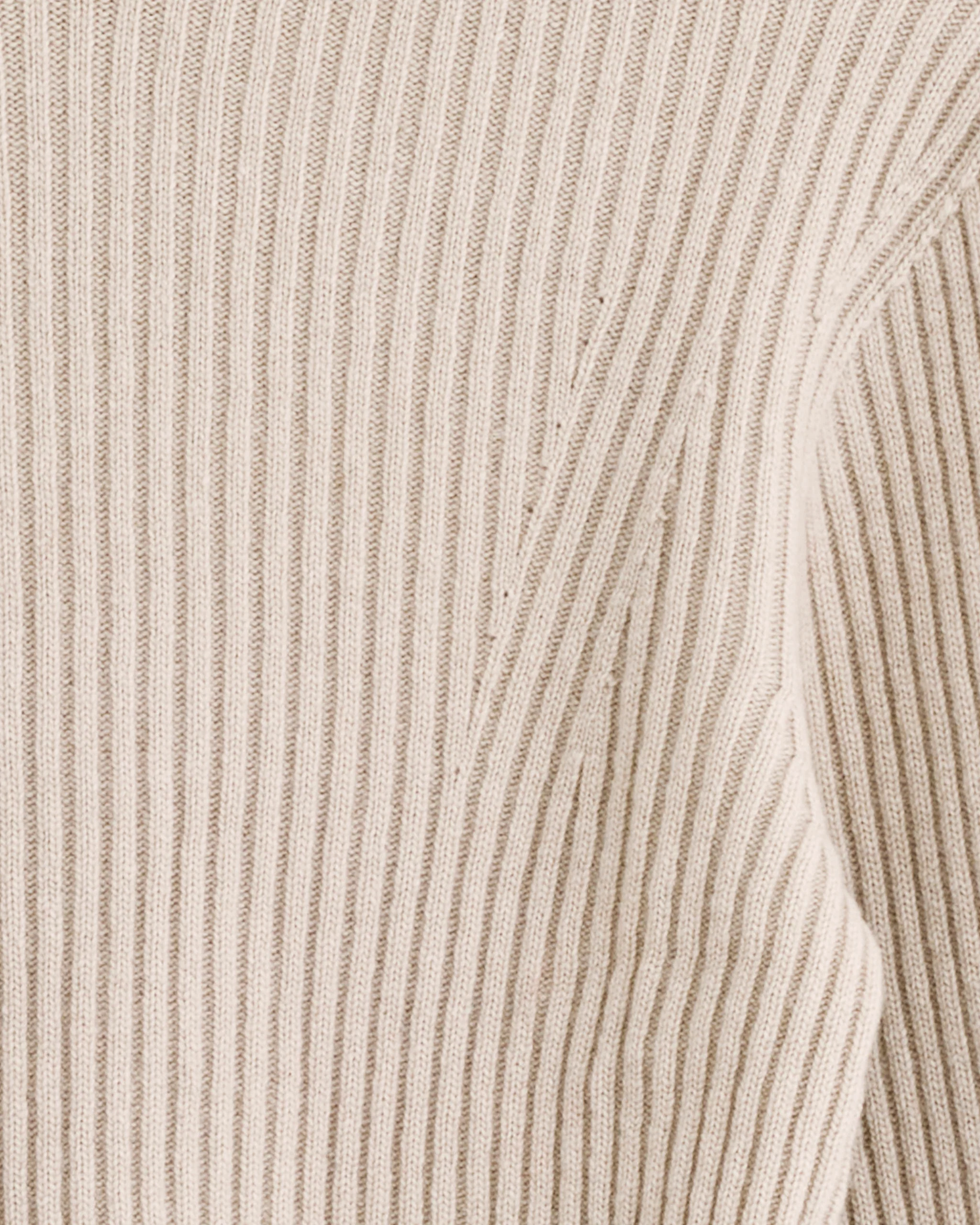 Ribbed Turtle Pullover in Beige - Image 2