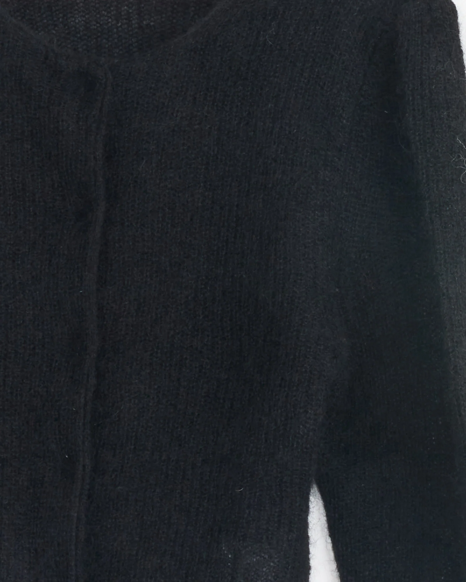 Round Neck Sheet Cardigan in Black - Image 2