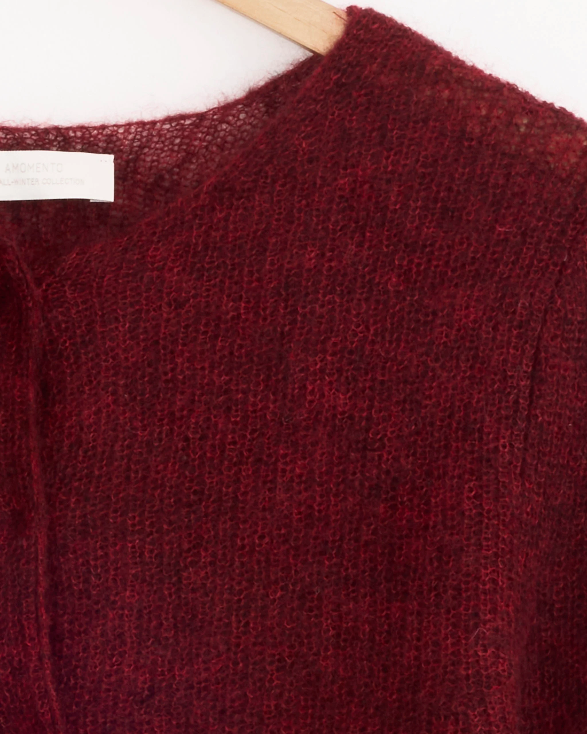 Round Neck Sheet Cardigan in Red - Image 2