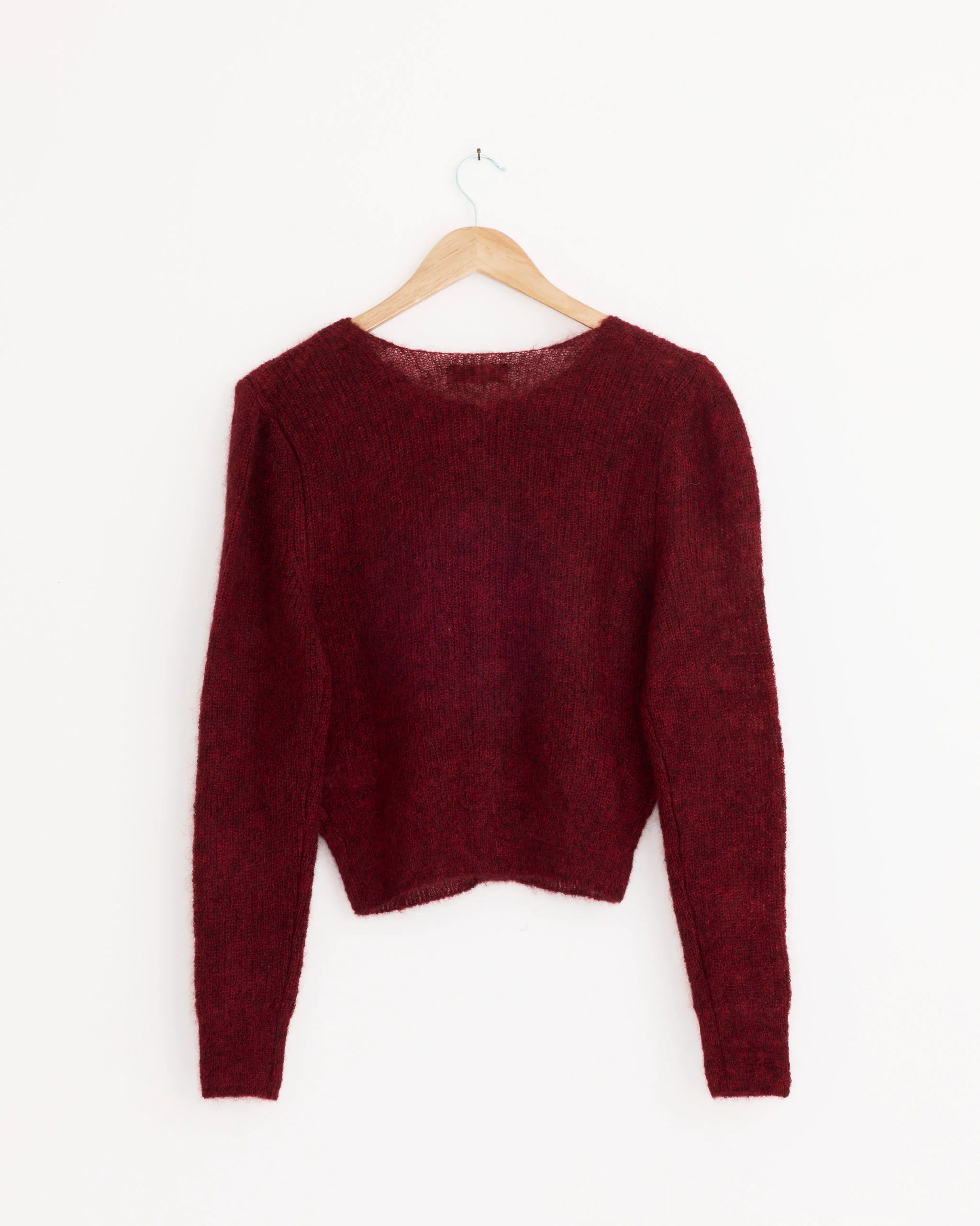 Round Neck Sheet Cardigan in Red - Image 3