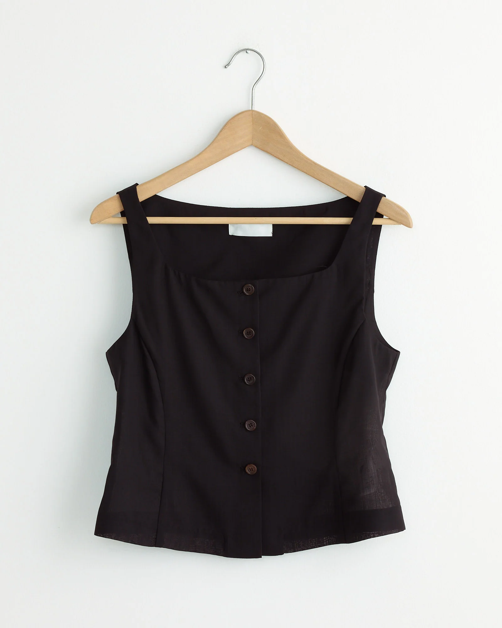 Sheer Scoop Two Way Vest in Black