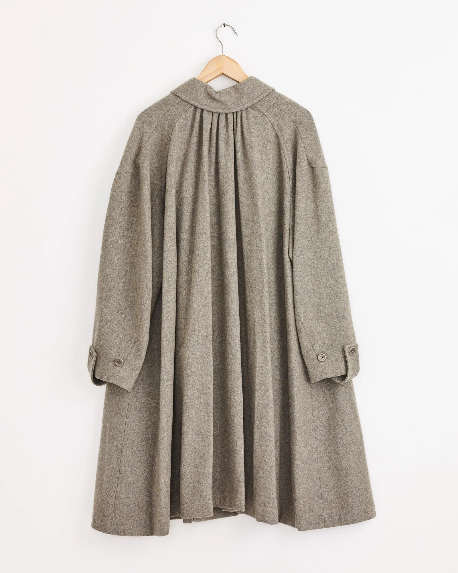 Shirring Coat in Grey Blue - Image 3