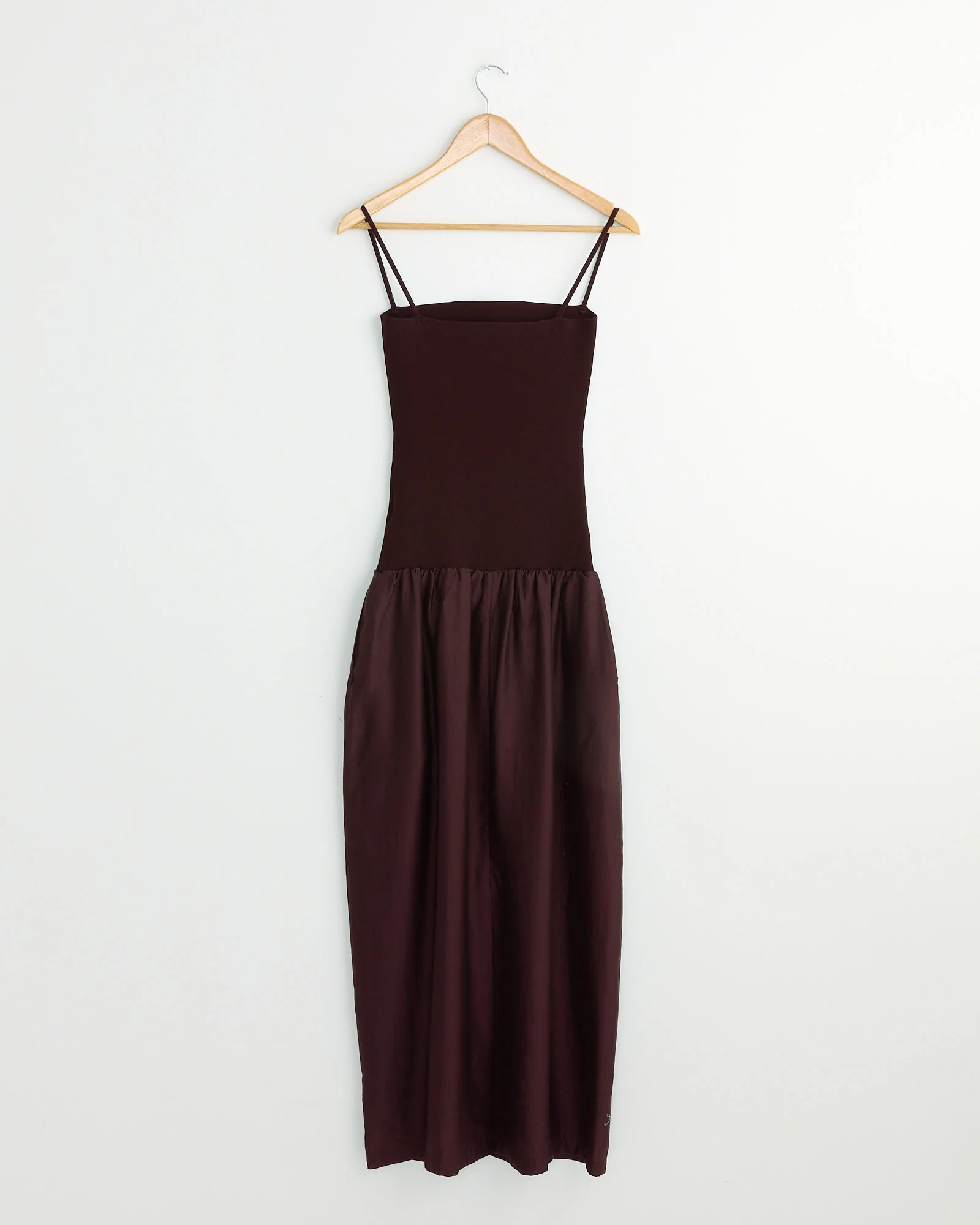 Silky Knit Maxi Dress in Burgundy - Image 2