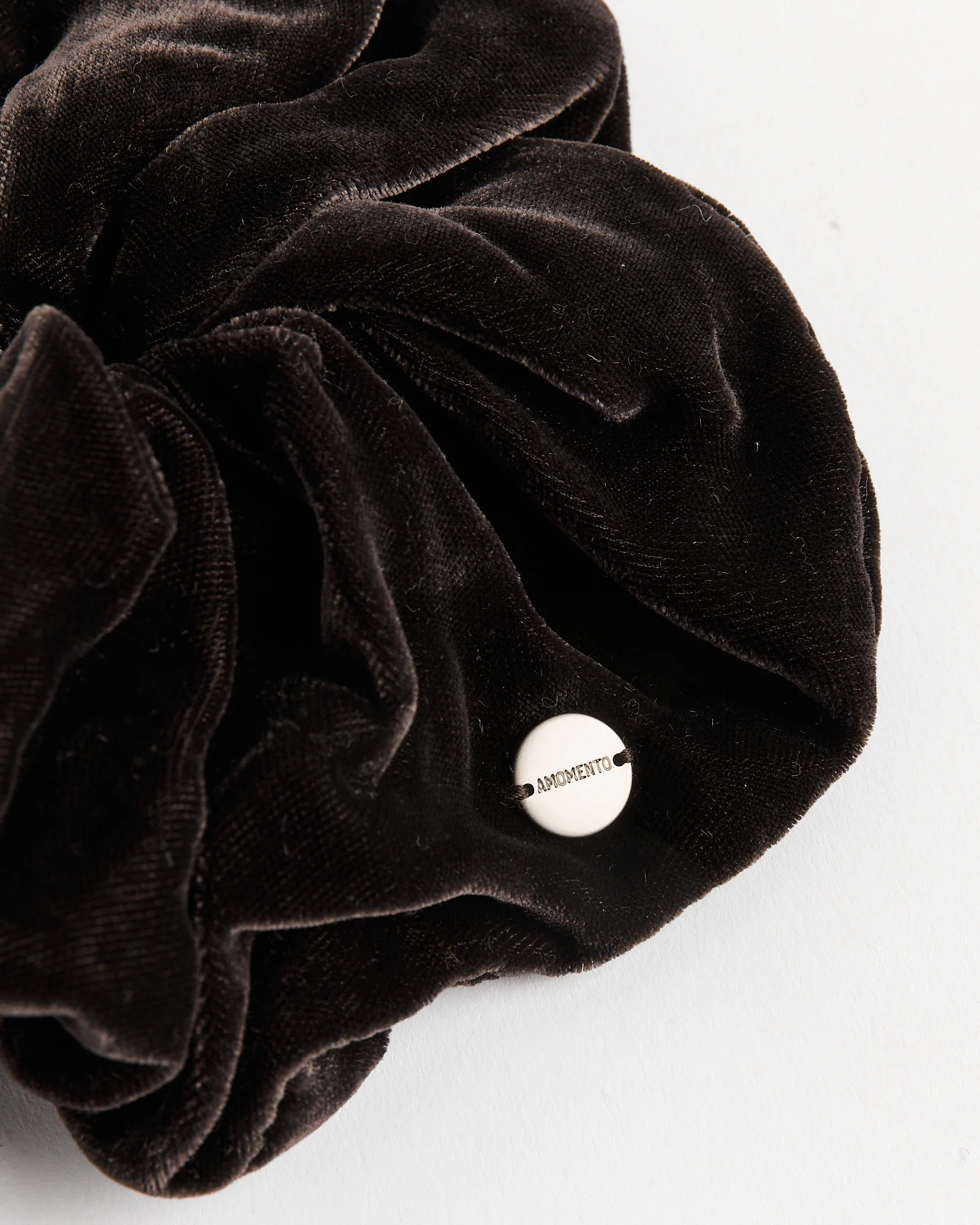 Velvet Scrunchie in Dark Brown - Image 2