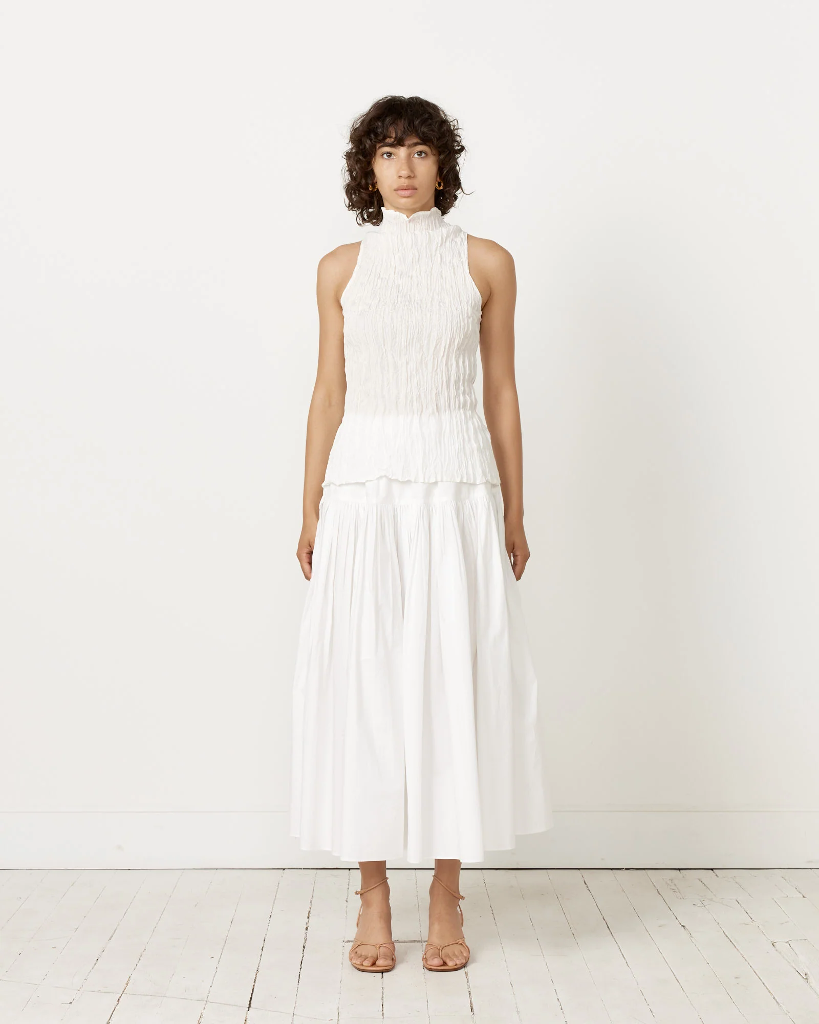 Bayeux Yoke Maxi Skirt in Chalk - Image 2