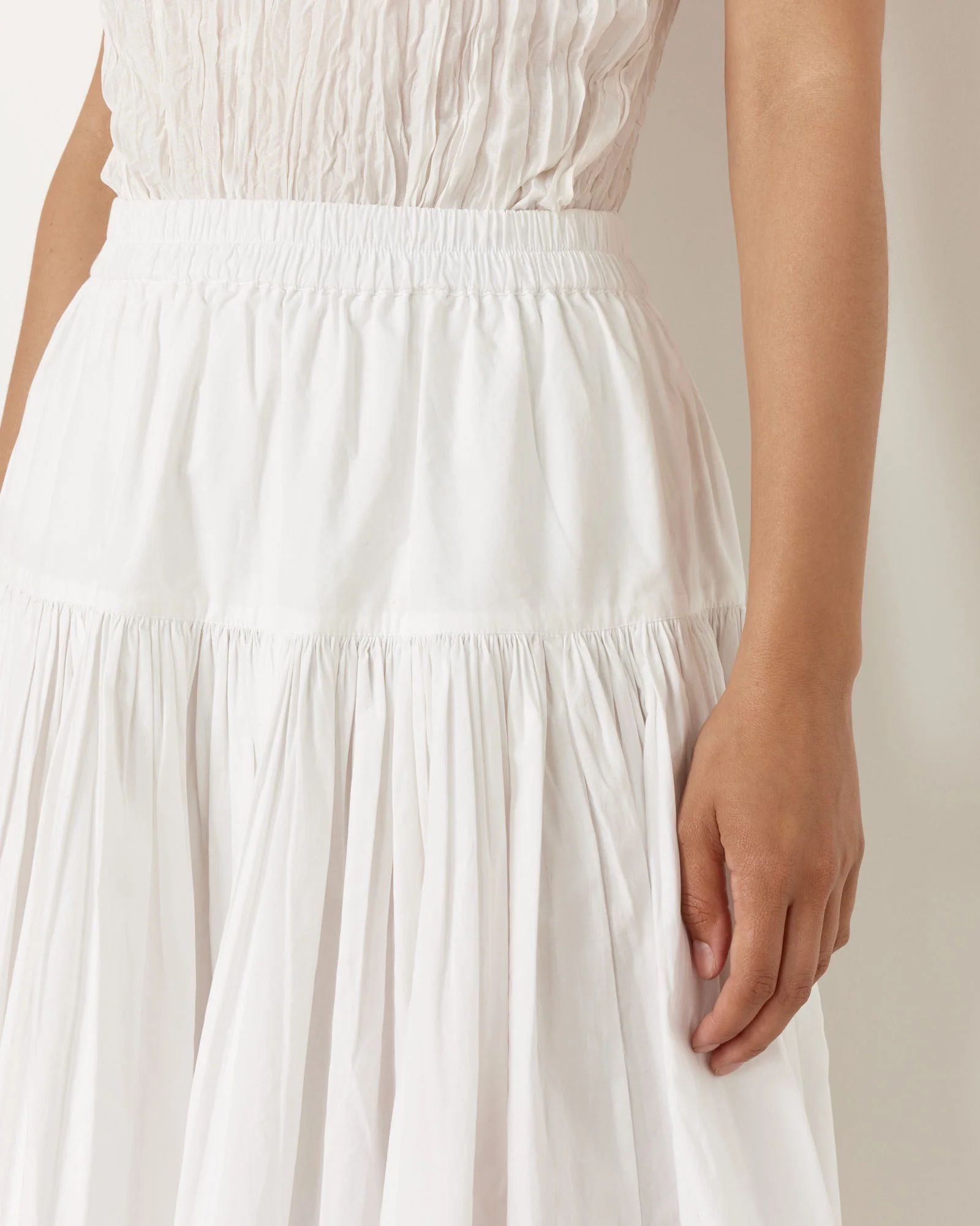 Bayeux Yoke Maxi Skirt in Chalk - Image 4