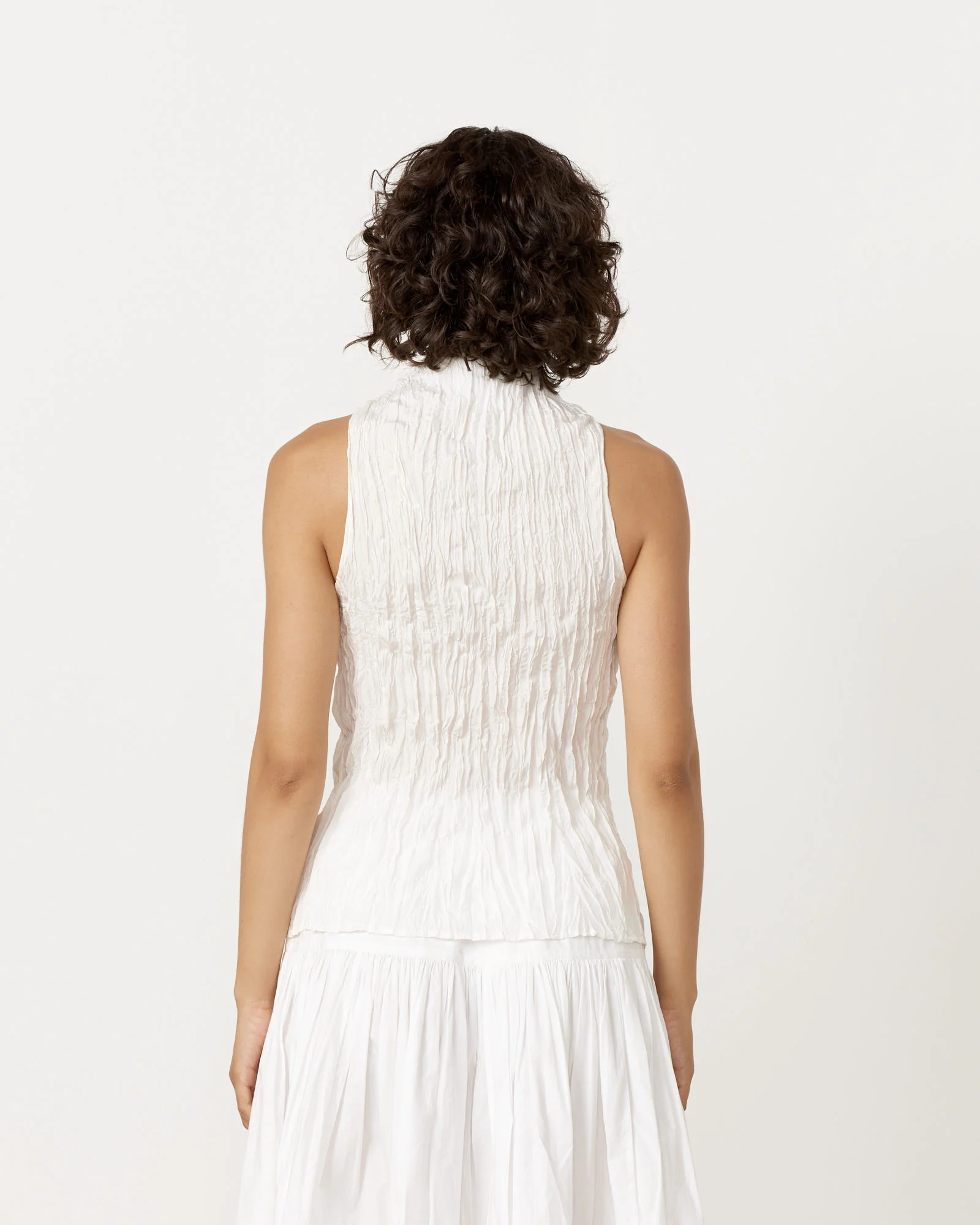 Mauny Pleated Top in Chalk - Image 6
