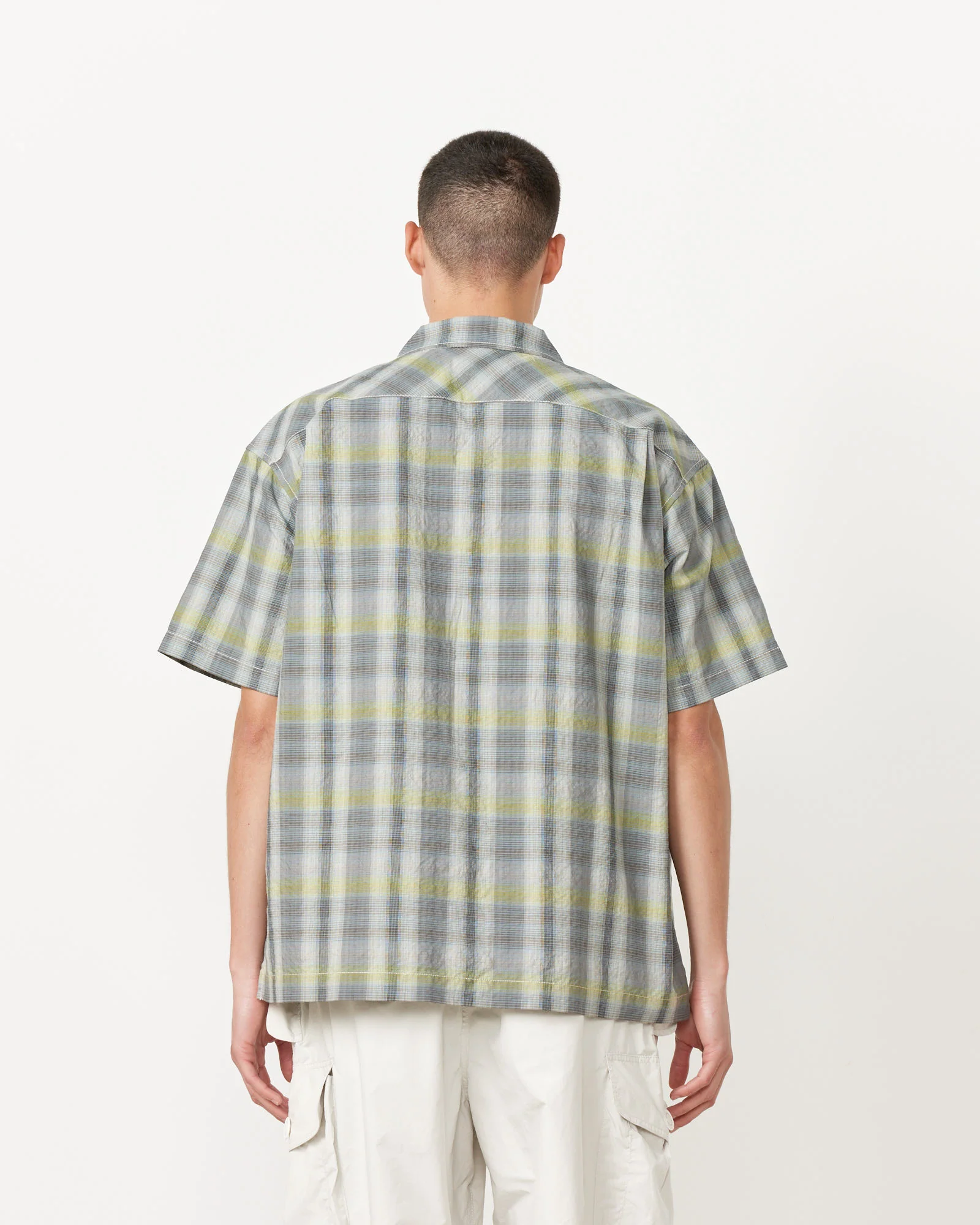 Dry Check Open Shirt in Grey - Image 5