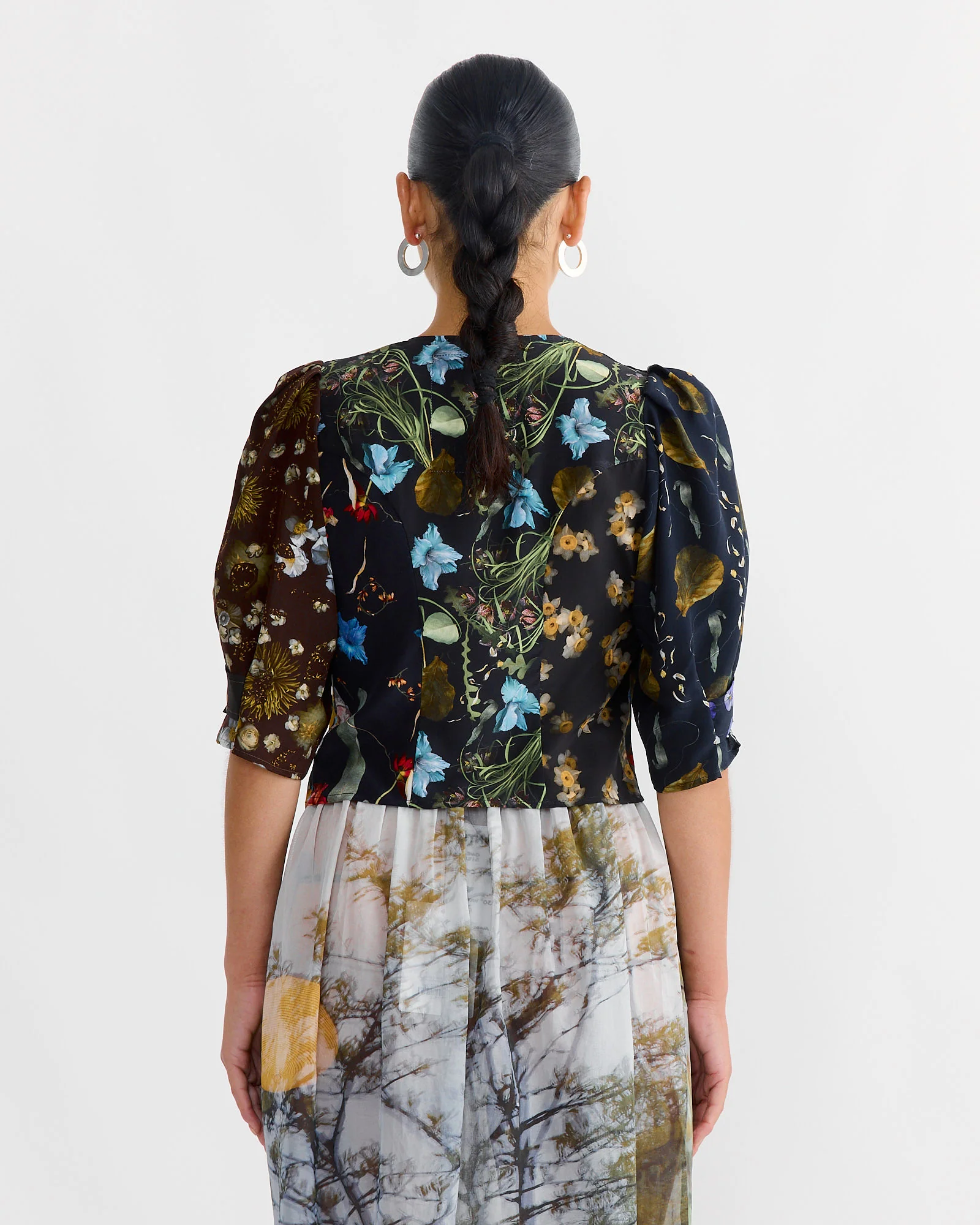 Folk Blouse in Print Z/Flower Power Dark - Image 3
