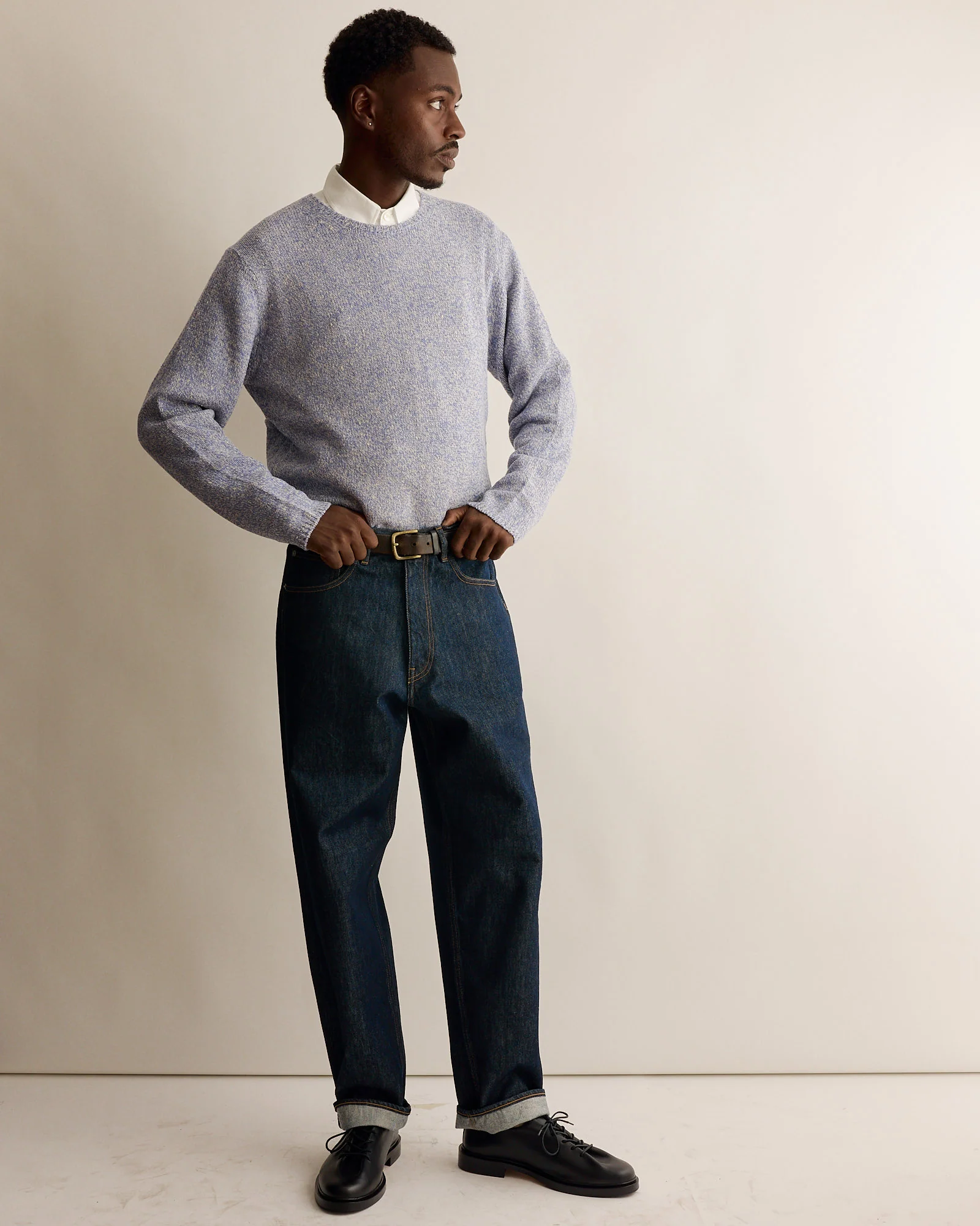 Airy Silk Wool Knit Pullover in Top Light Purple - Image 2