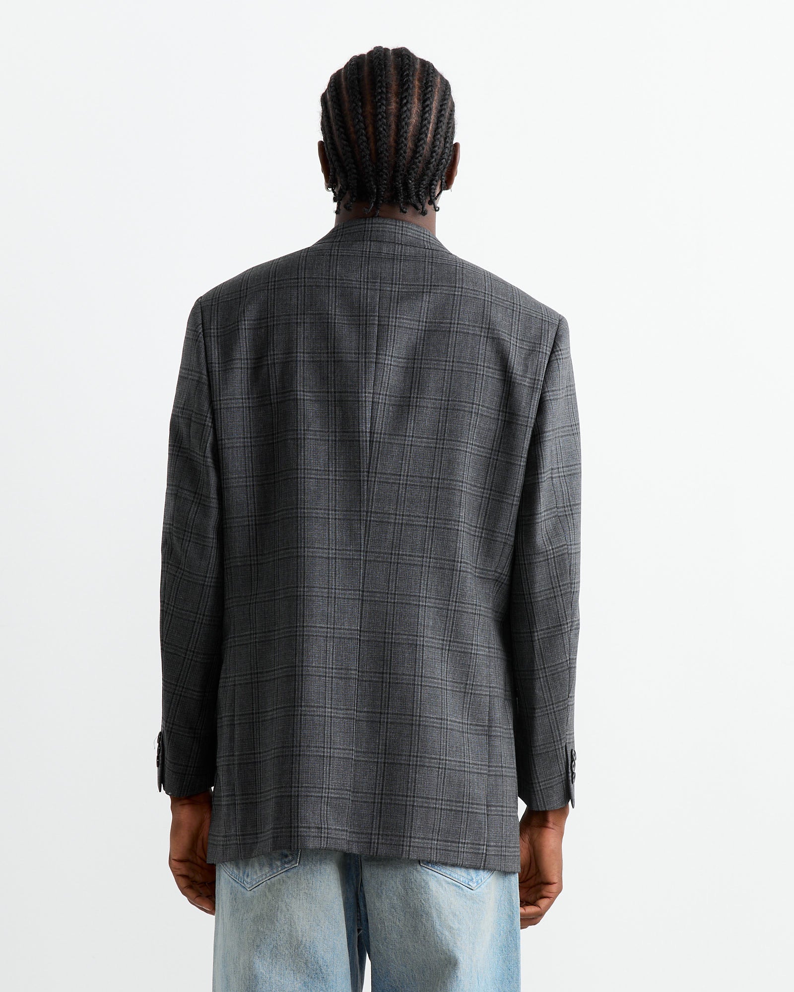 Bluefaced Wool Check Jacket in Charcoal - Image 5