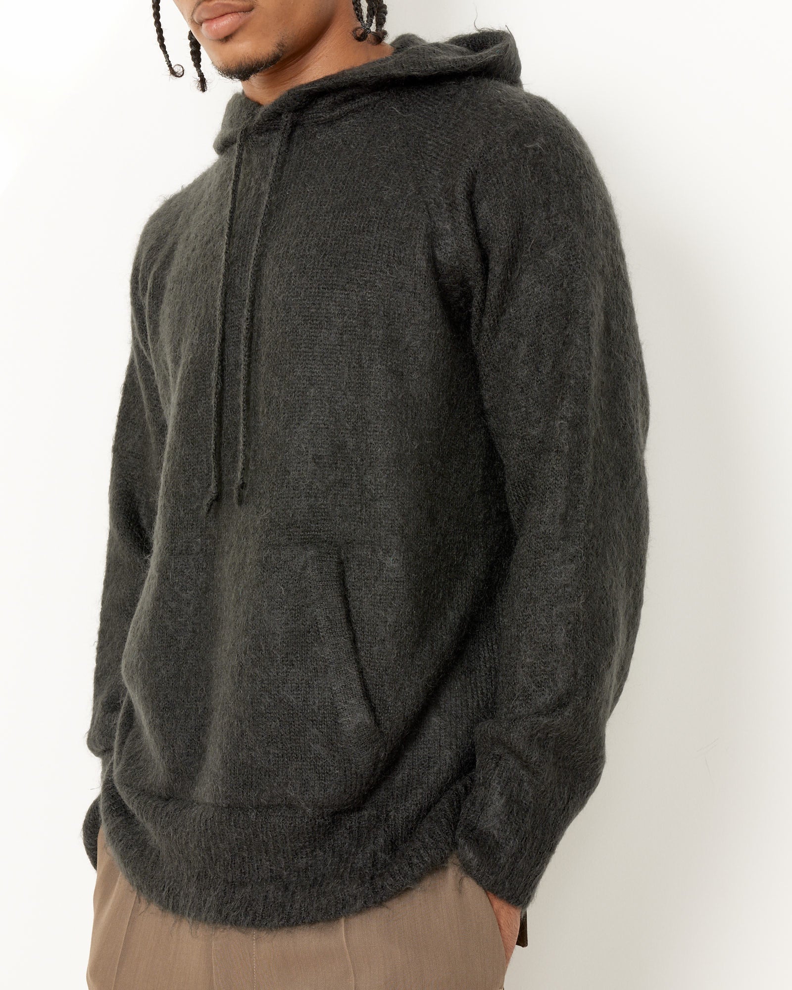 Brushed Mohair Knit Hoodie - Image 10