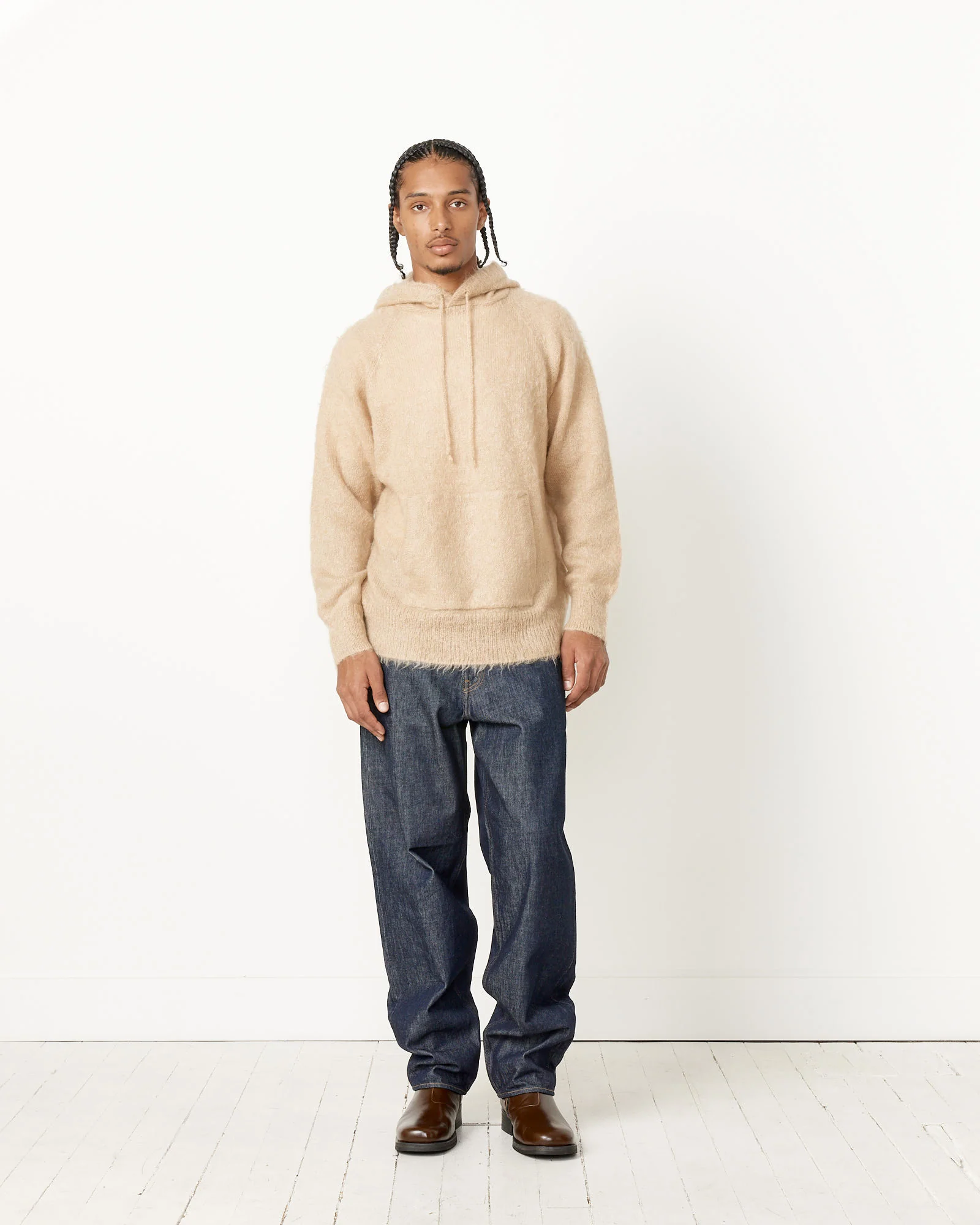Brushed Mohair Knit Hoodie - Image 2