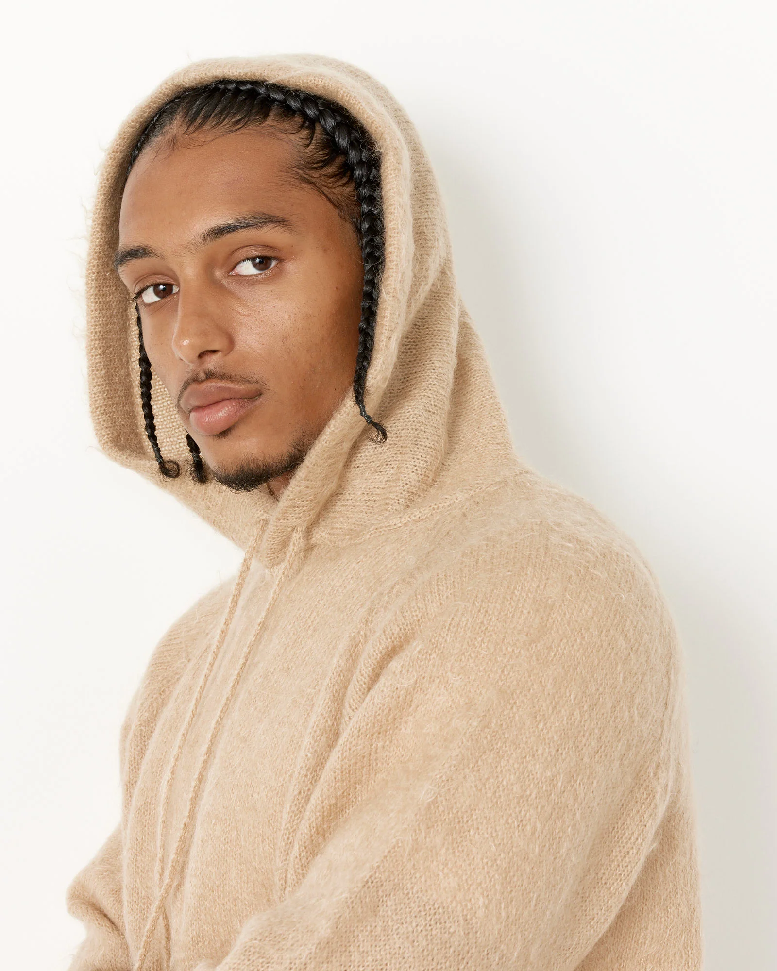 Brushed Mohair Knit Hoodie - Image 4