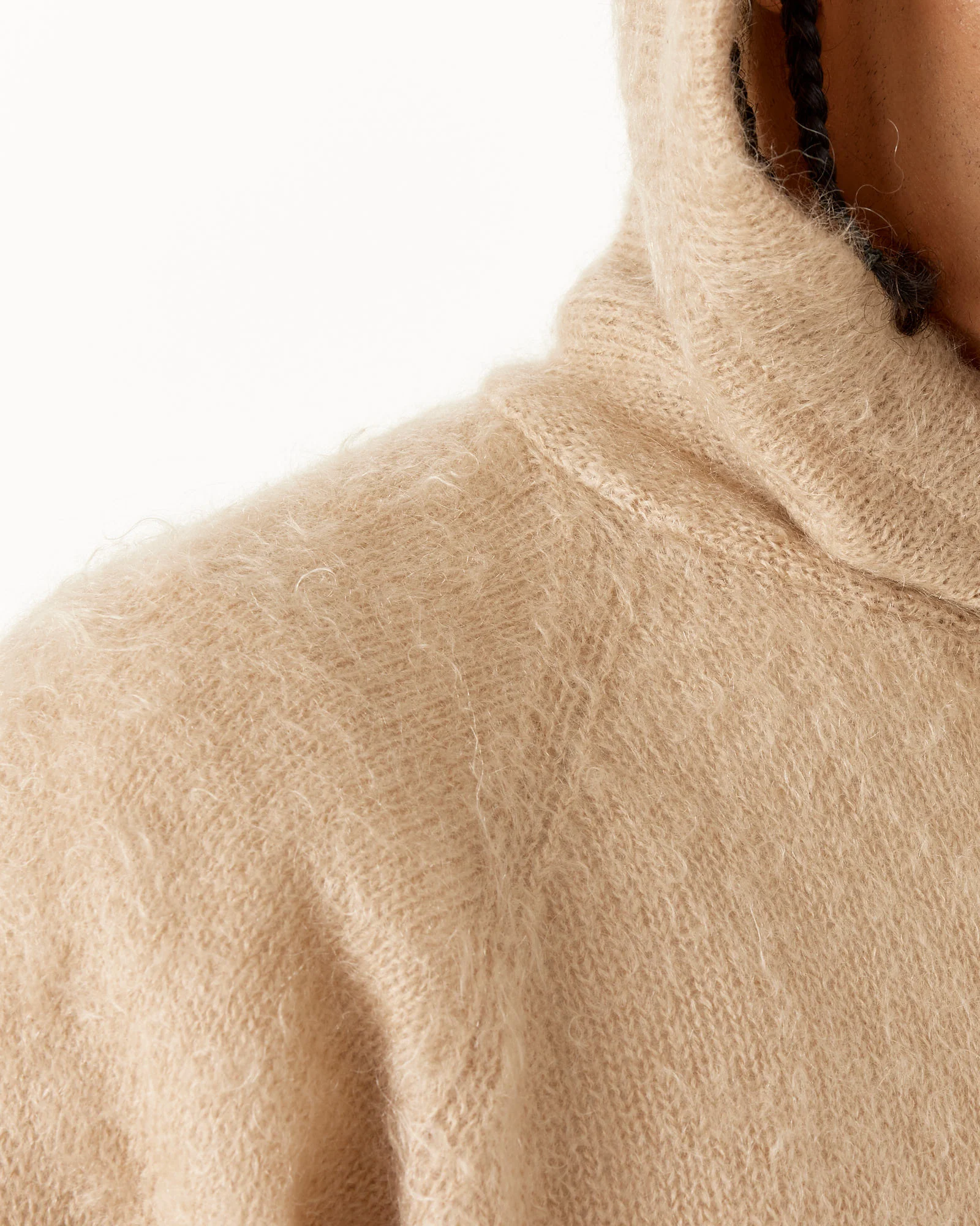 Brushed Mohair Knit Hoodie - Image 5