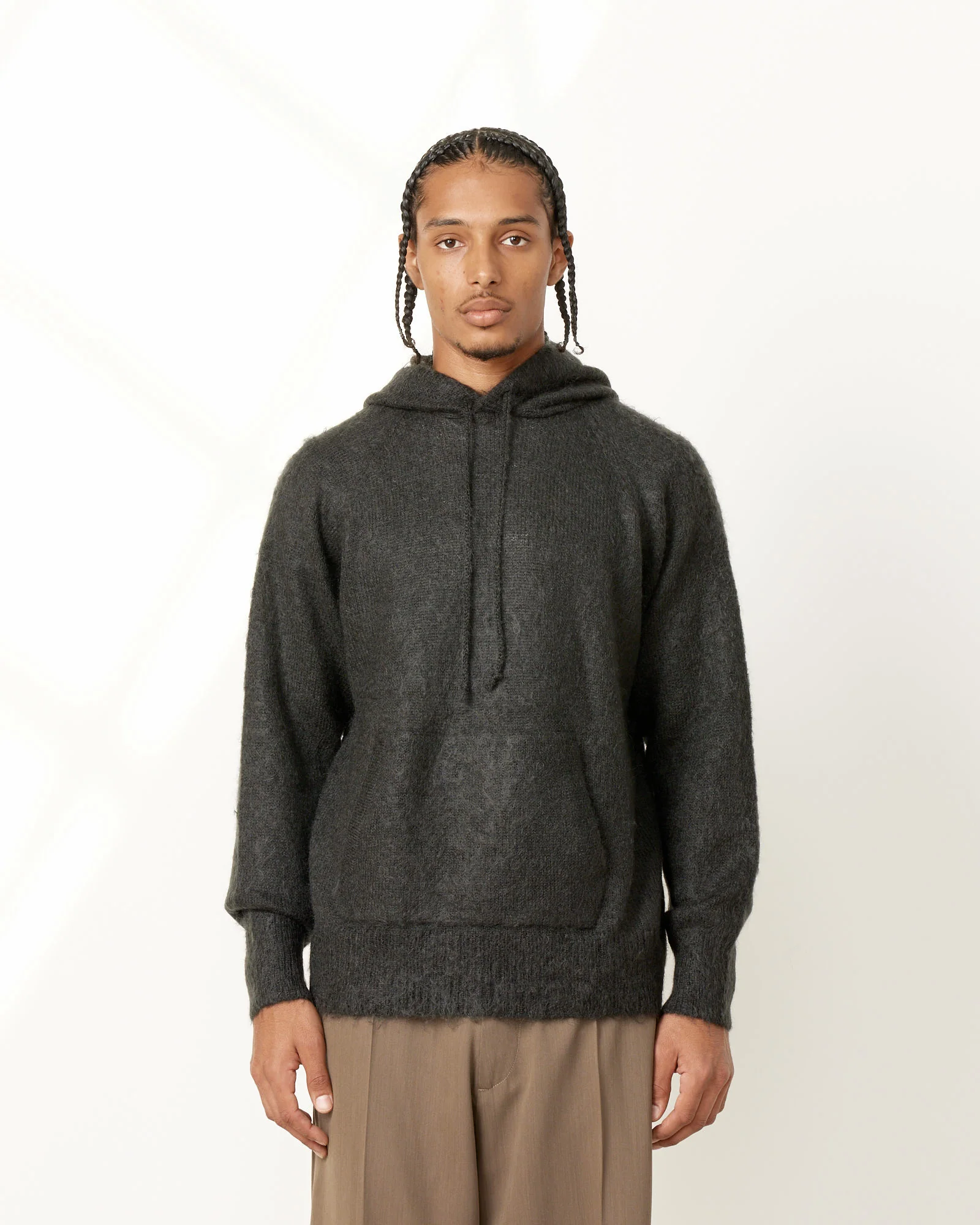 Brushed Mohair Knit Hoodie - Image 7