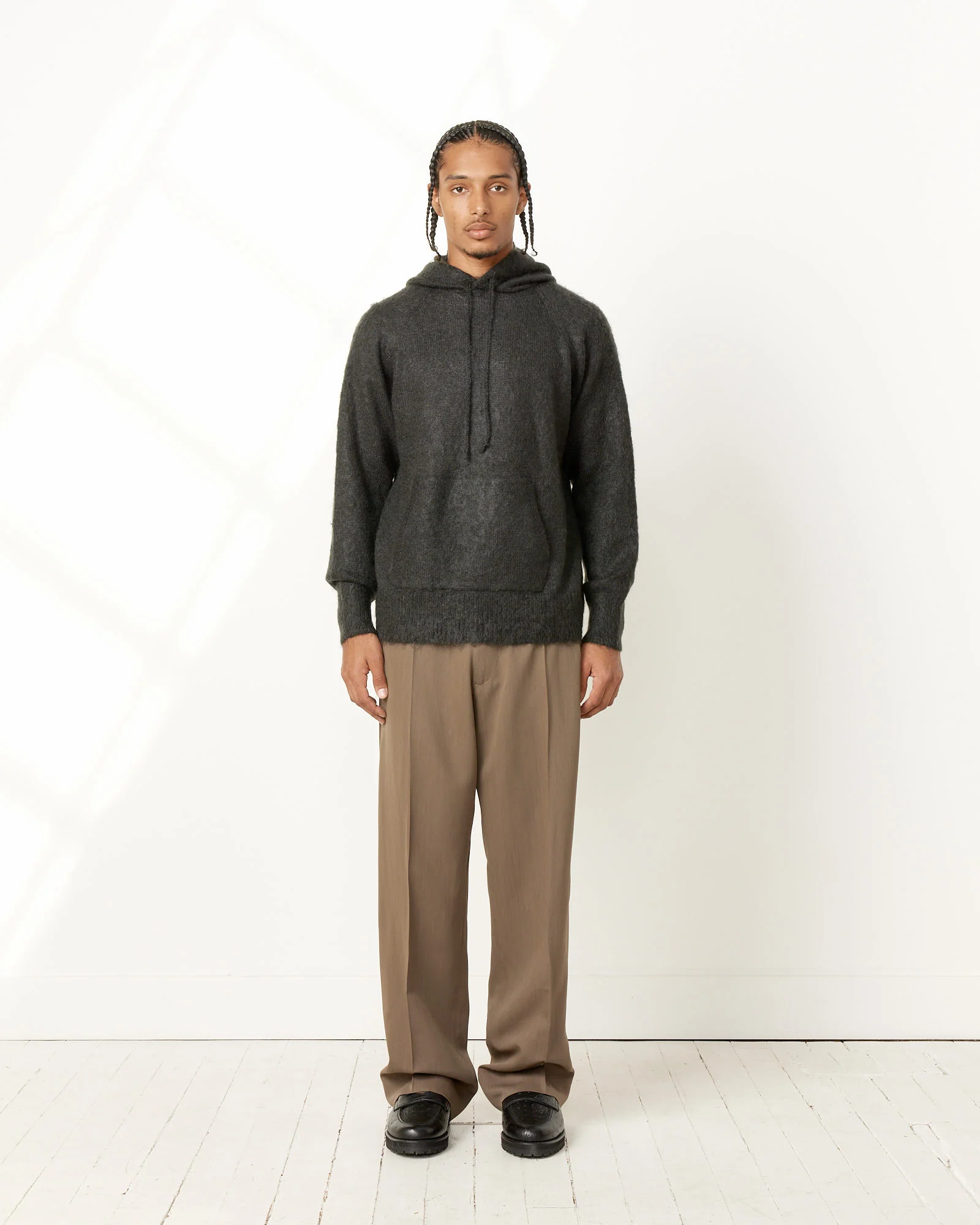 Brushed Mohair Knit Hoodie - Image 8