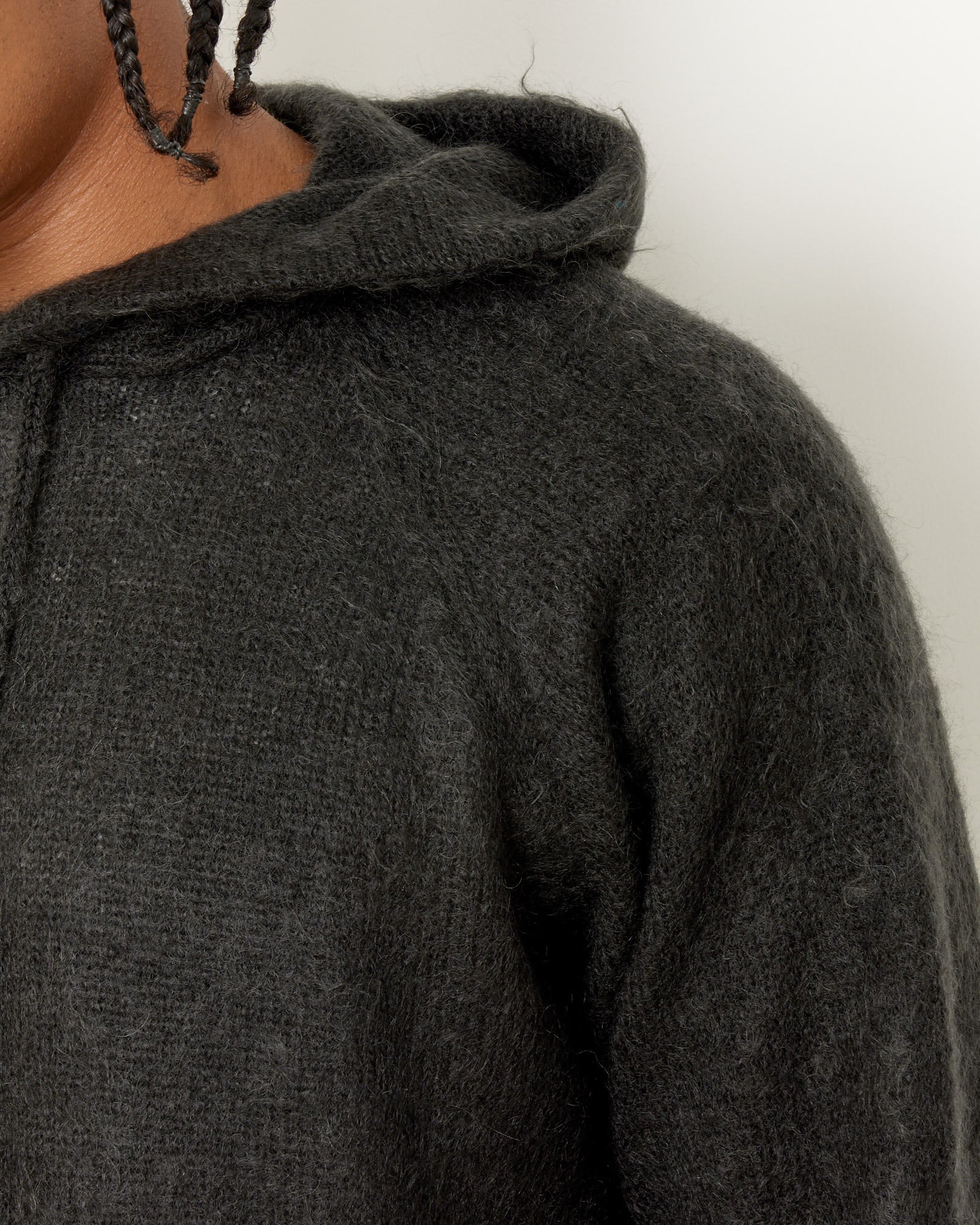 Brushed Mohair Knit Hoodie - Image 9