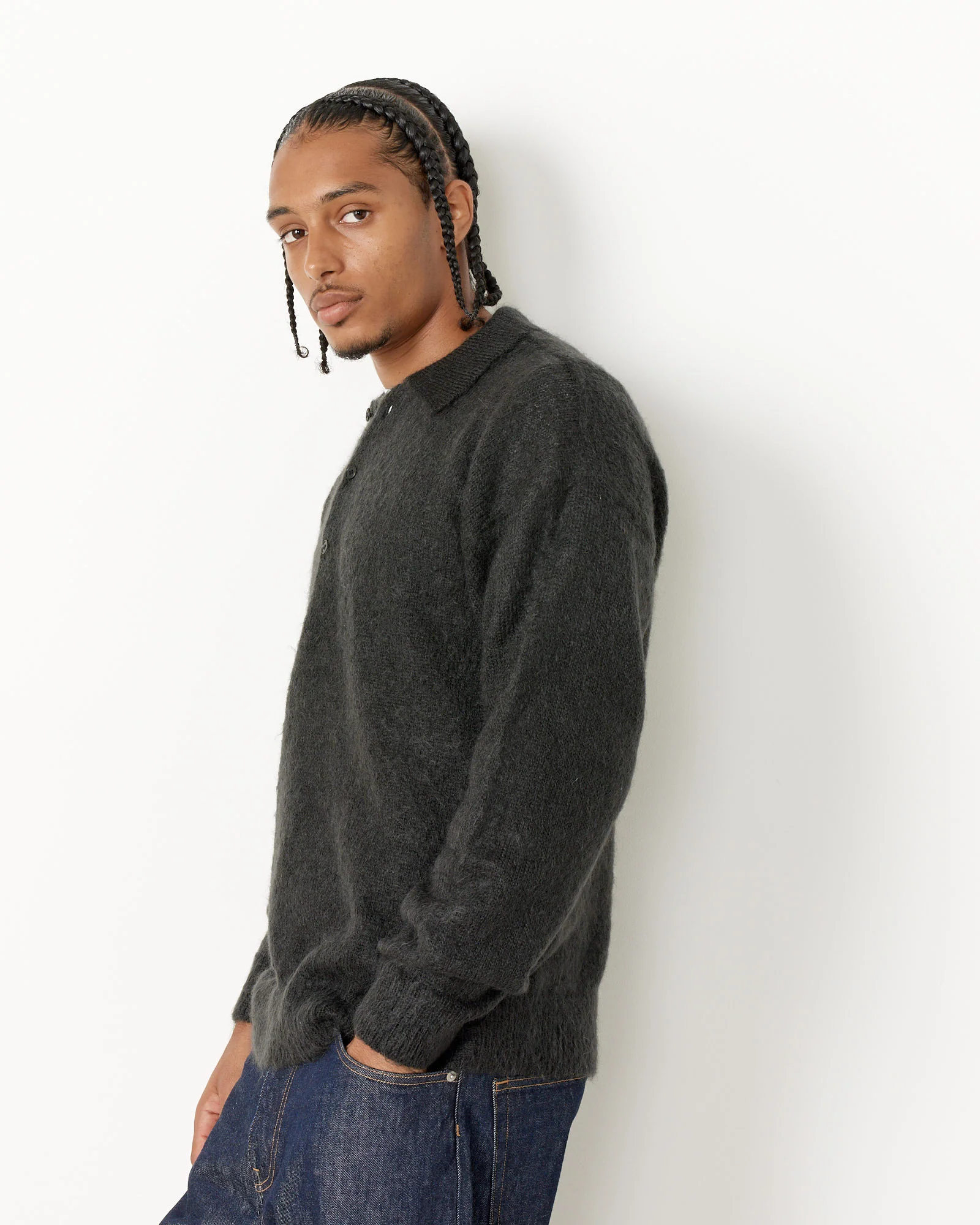 Brushed Mohair Knit Polo - Image 10