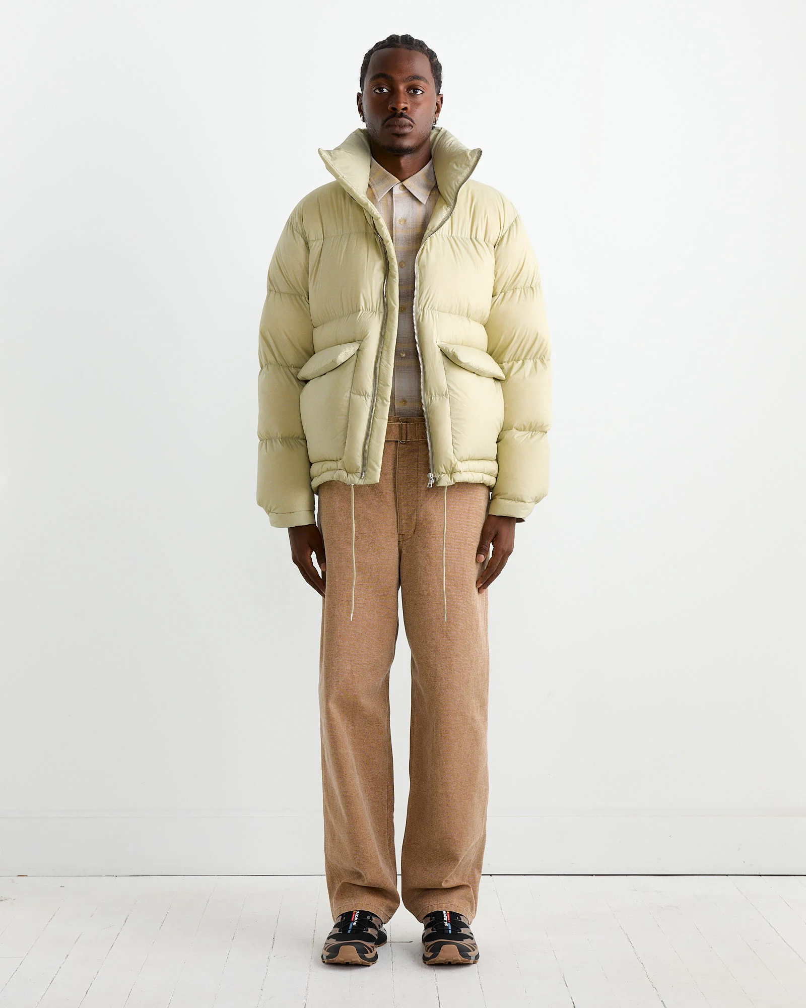 Canvas Belted Pant in Light Brown - Image 2