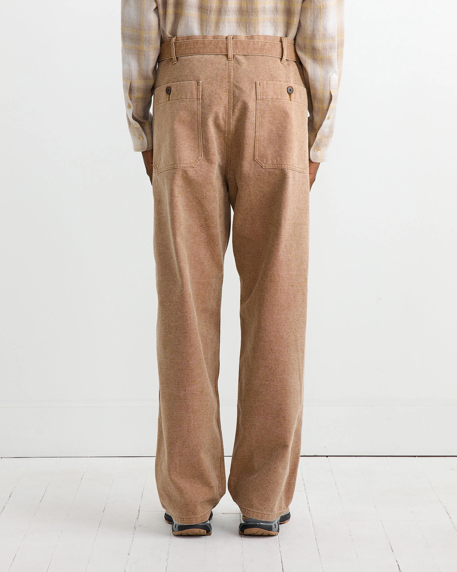 Canvas Belted Pant in Light Brown - Image 4