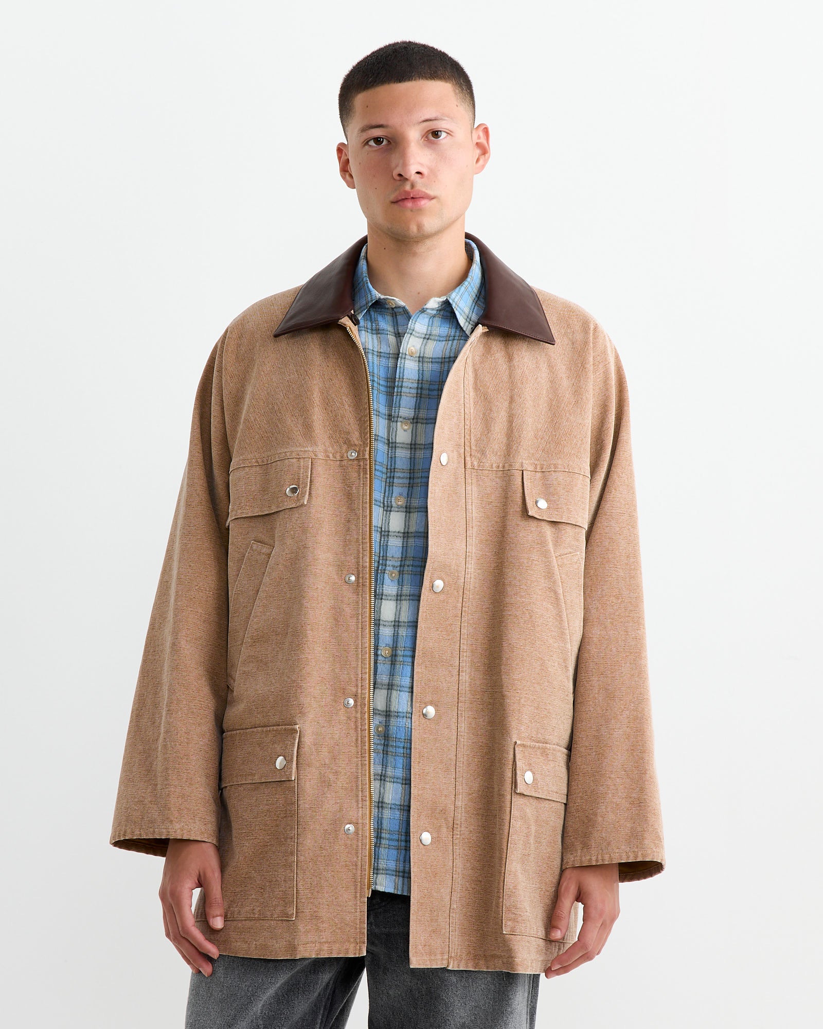 Canvas Hunting Blouson in Light Brown