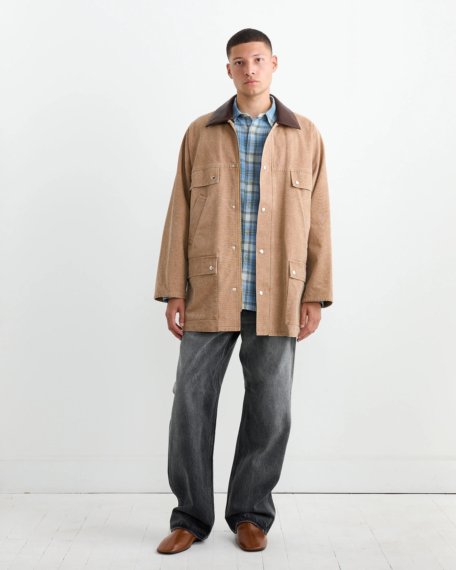 Canvas Hunting Blouson in Light Brown - Image 2