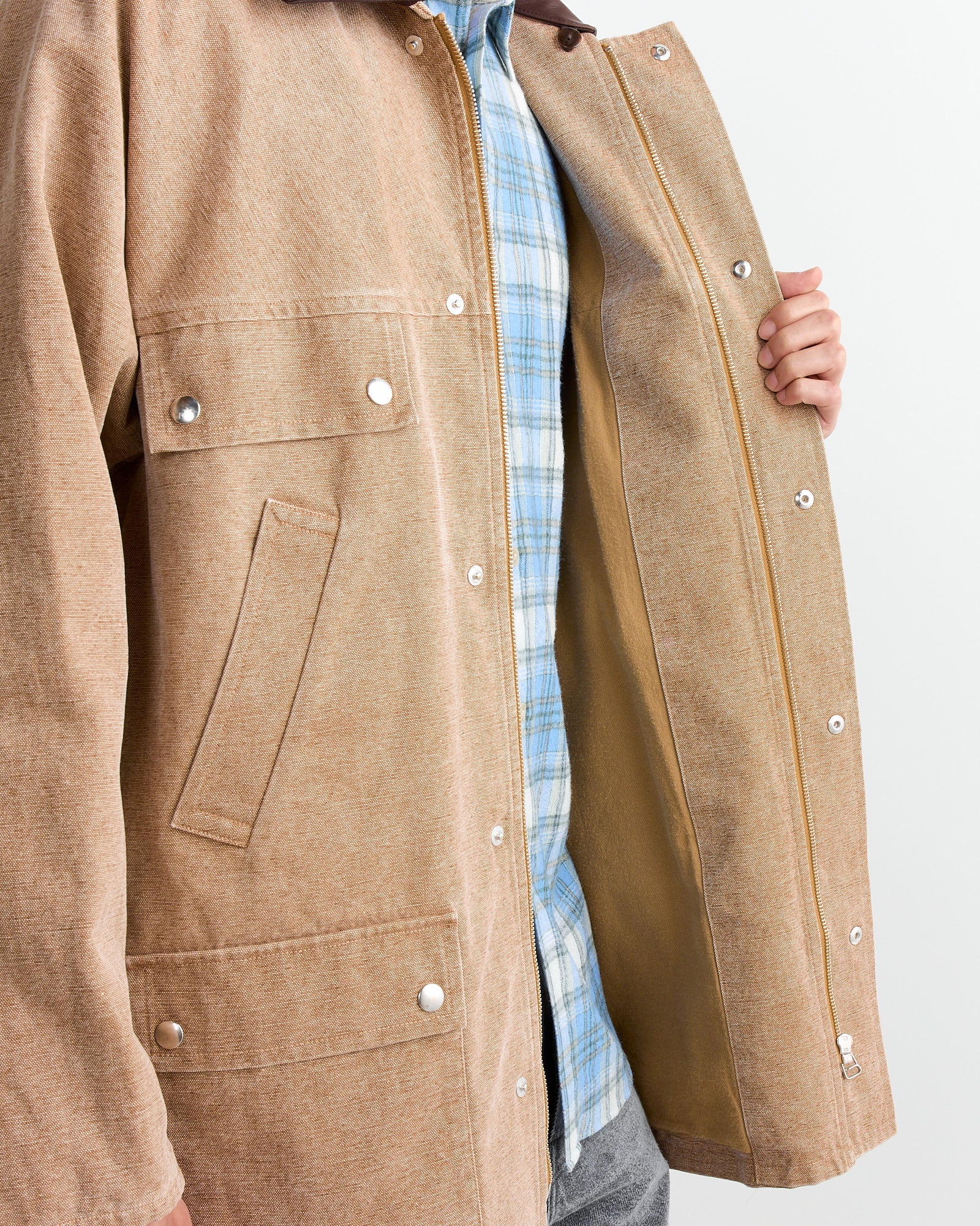 Canvas Hunting Blouson in Light Brown - Image 5