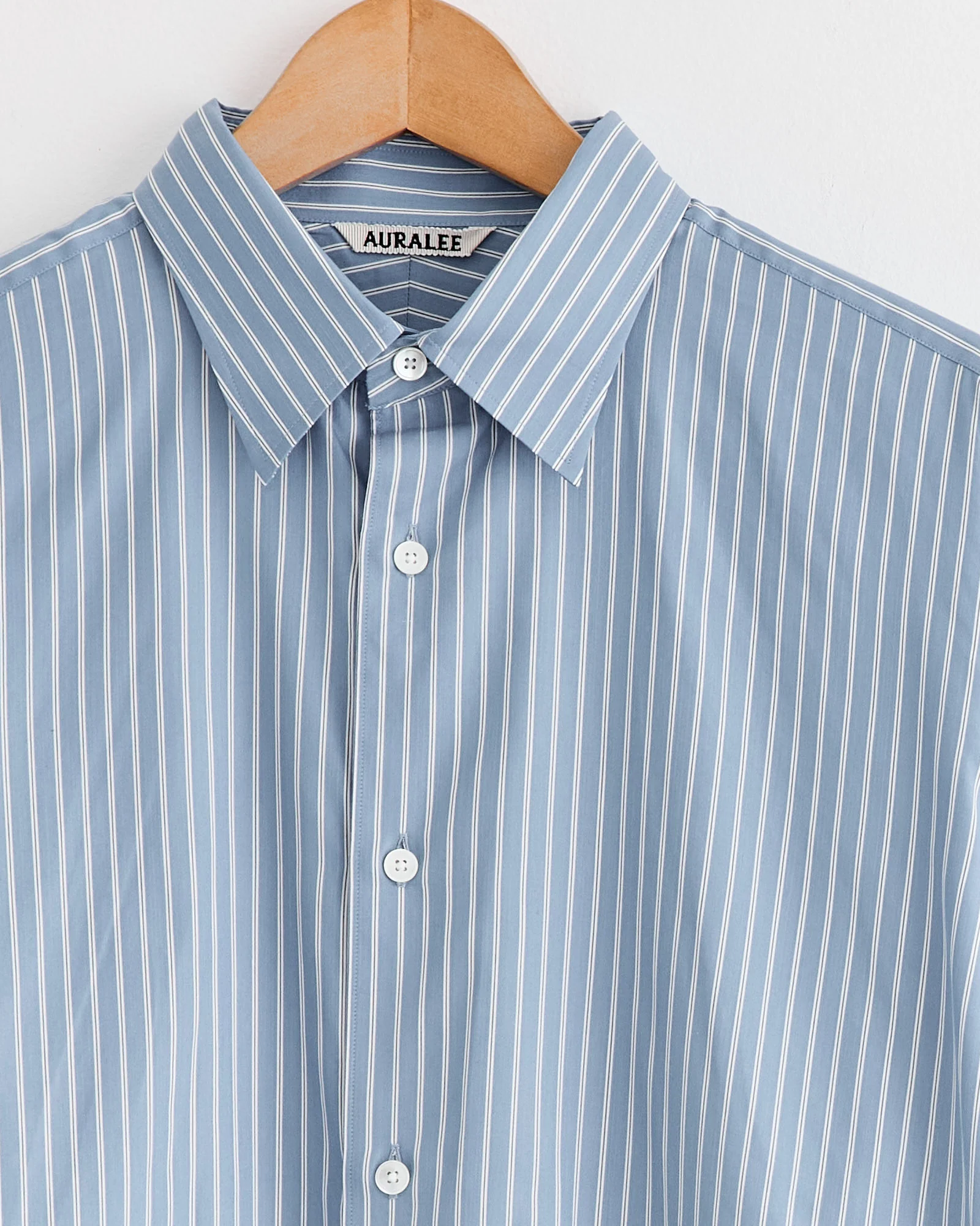Cotton Silk Stripe Shirt in Blue - Image 2