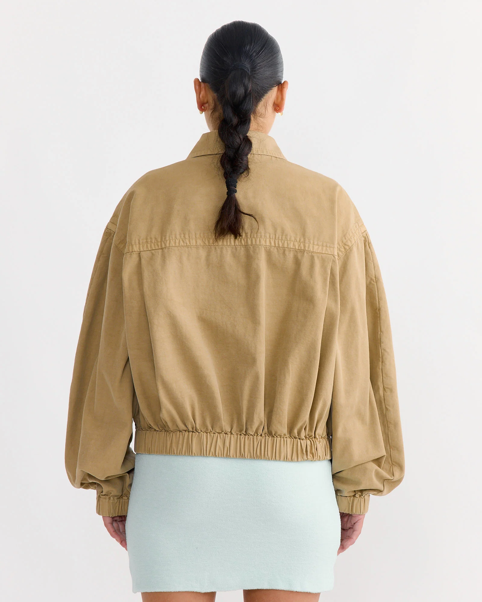 Dyed Finx Gabardine Blouson in Beige - Image 2