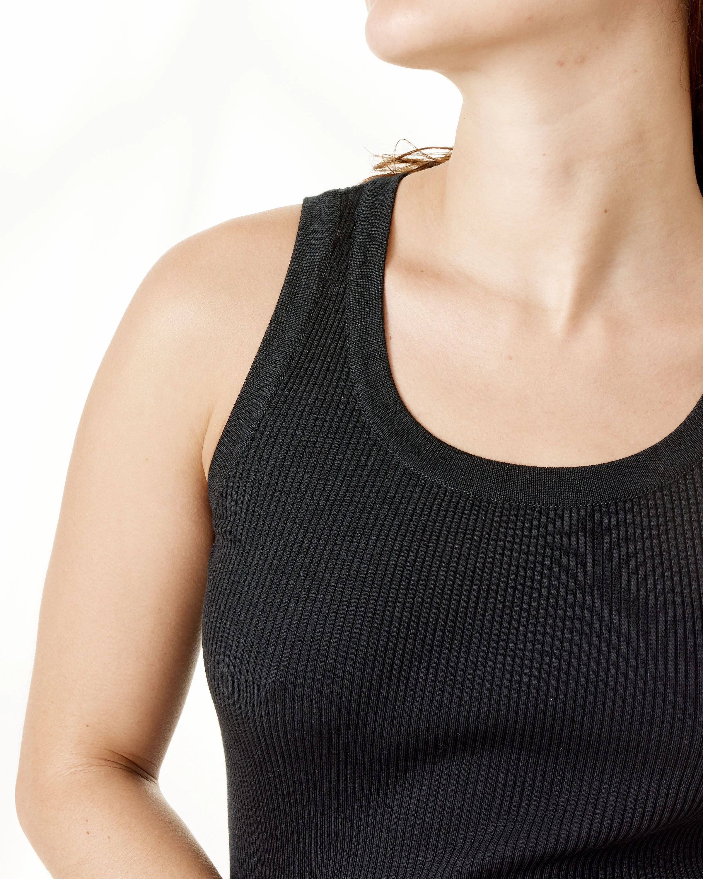 Giza High Gauge Rib Tank in Black - Image 2