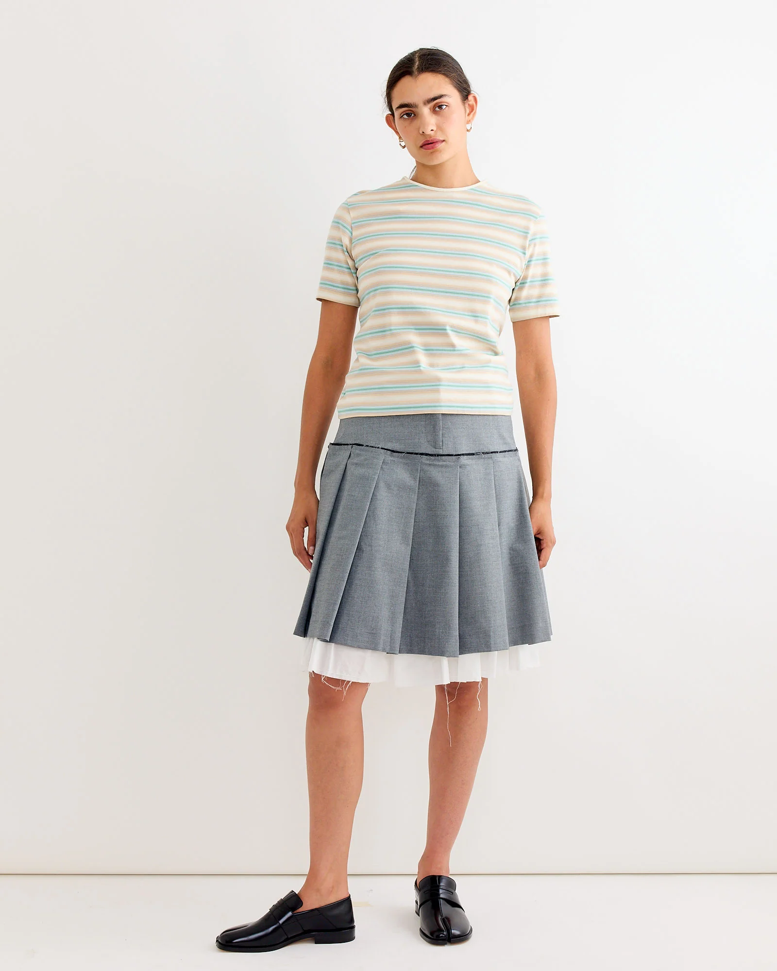 Gradient Jersey Tee in Fade Blue Stripe - Image 3