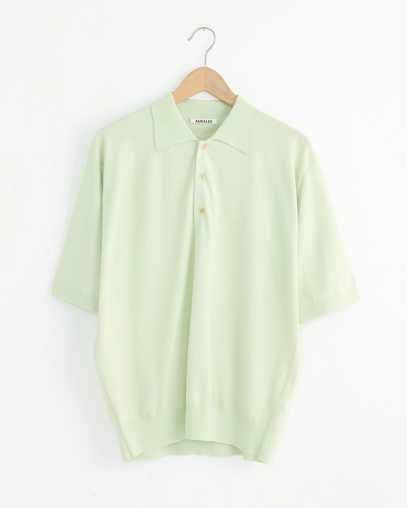 High Gauge Knit Polo in Light Pistachio