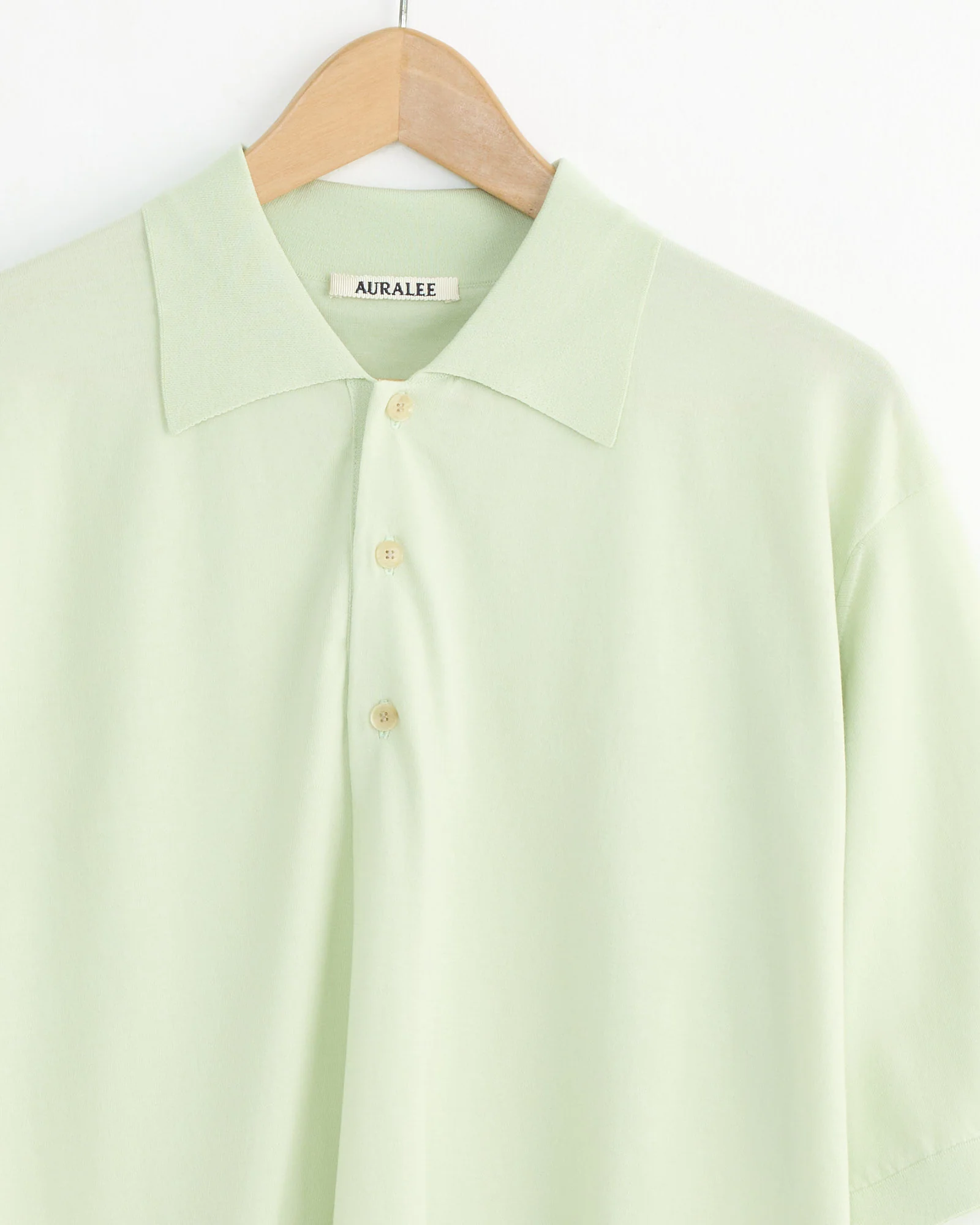 High Gauge Knit Polo in Light Pistachio - Image 2