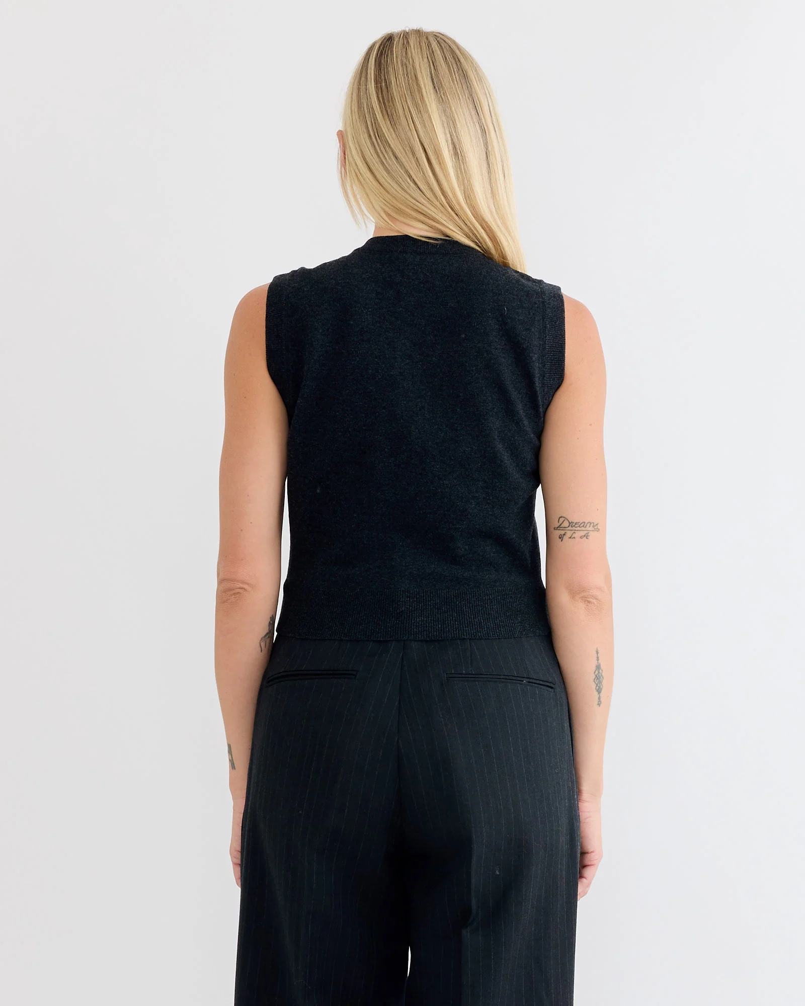 High Twist Wool Vest in Charcoal - Image 2