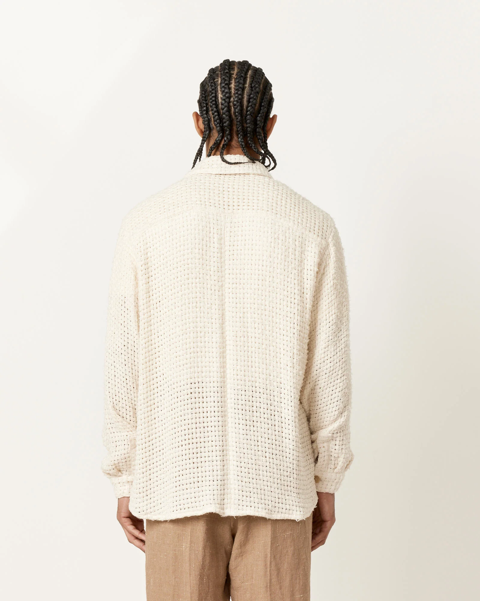 Homespun Summer Mesh Shirt in Off White - Image 6