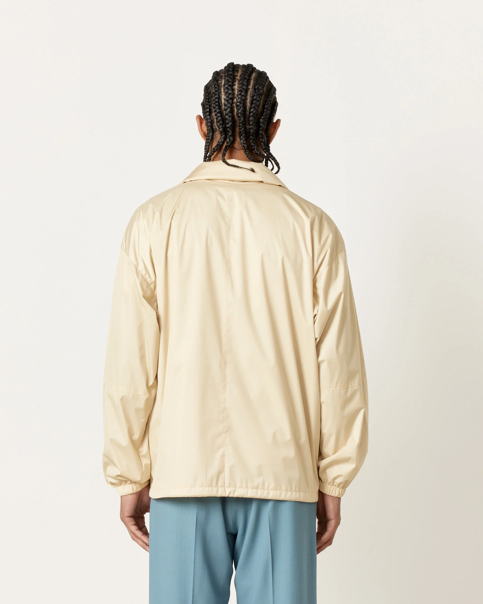 Laminate Zip Blouson in Light Beige - Image 4
