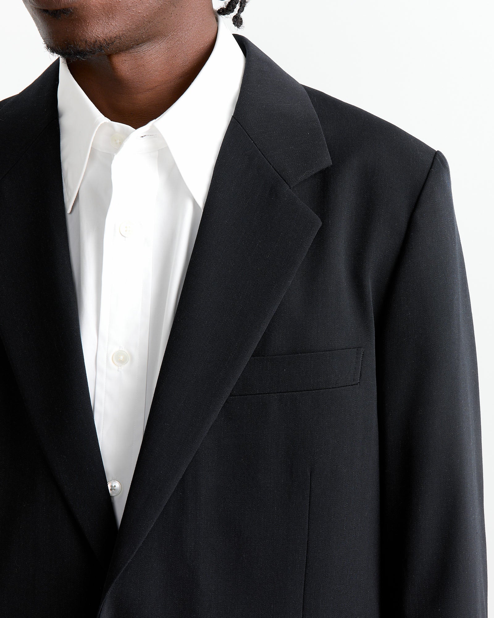 Light Wool Gabardine Jacket in Top Black - Image 3