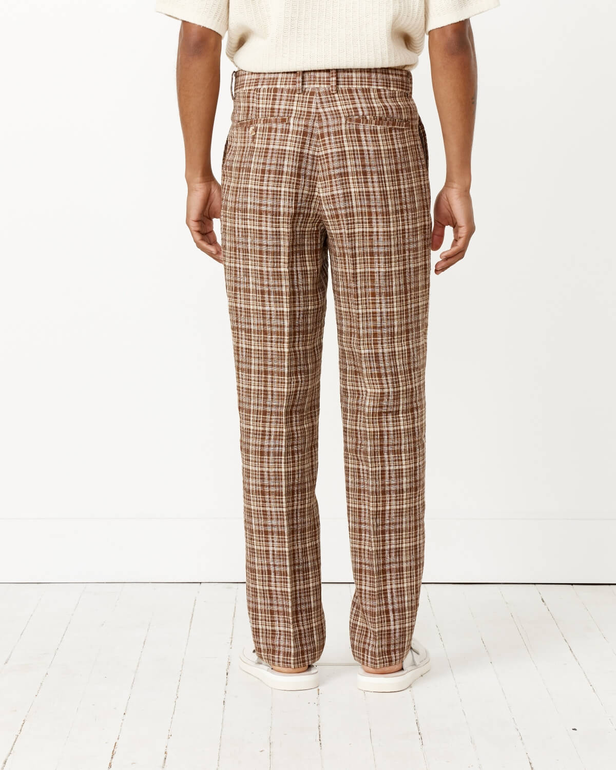 Linen Silk Check Slack - Image 2