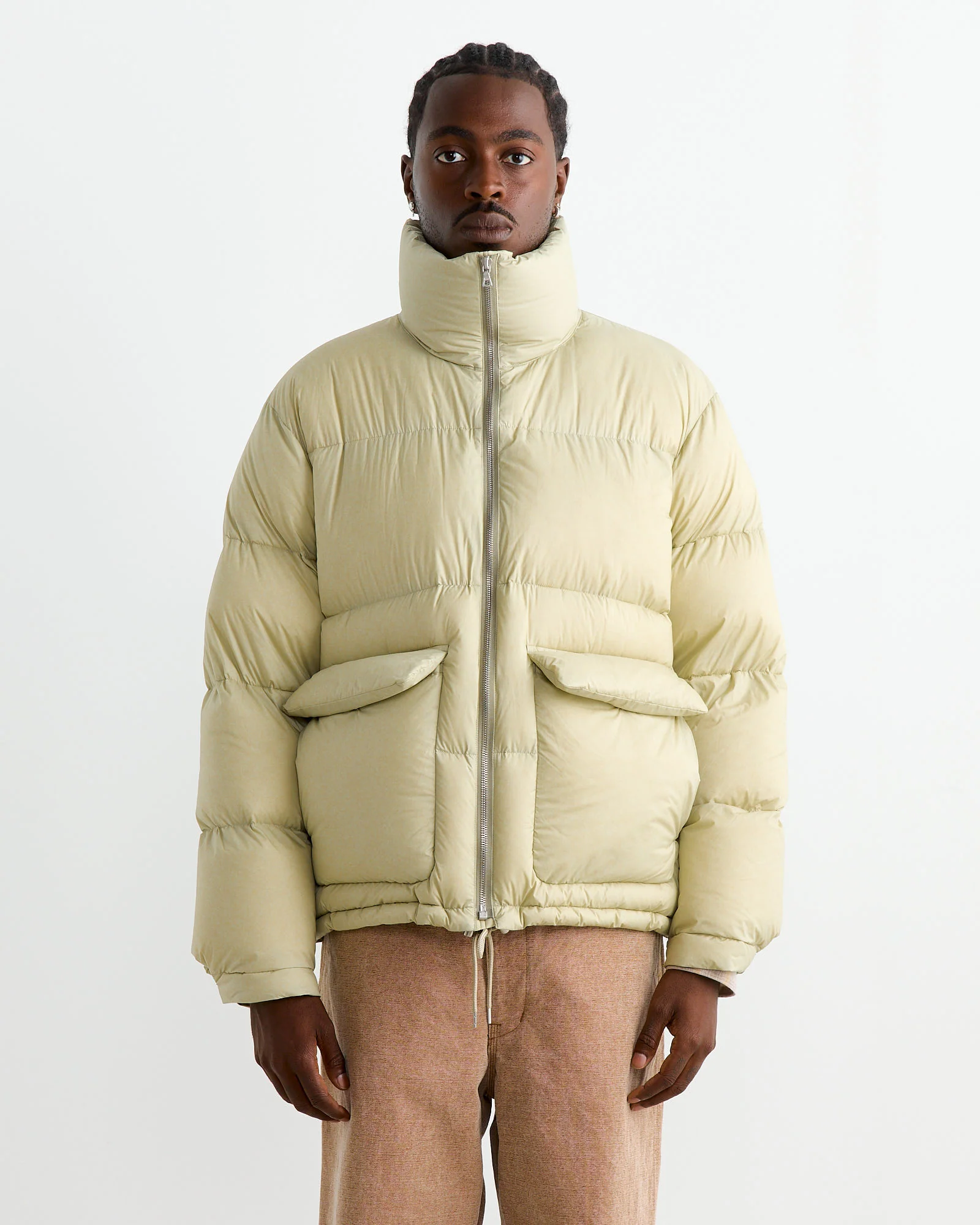 Nylon Ripstop Down Blouson in Light Khaki - Image 5