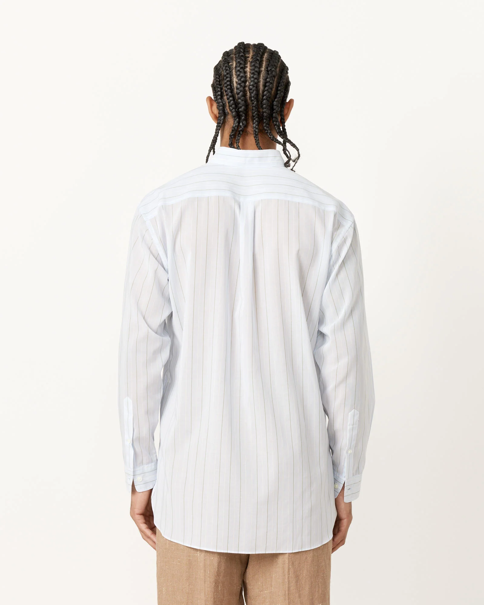 Organdy Stripe Shirt in Light Blue - Image 5
